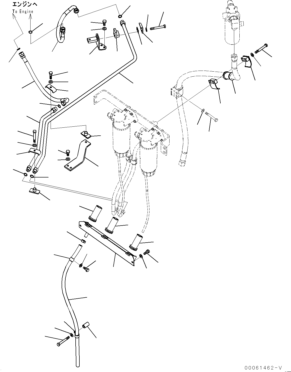 Excavators Mining Komatsu / PC2000-8 S/N 20196-UP(0000316c) / Fuel Piping, Power Container Fuel Supply Piping (3/3) (#20196-)(D006006 : D0200-003006)
