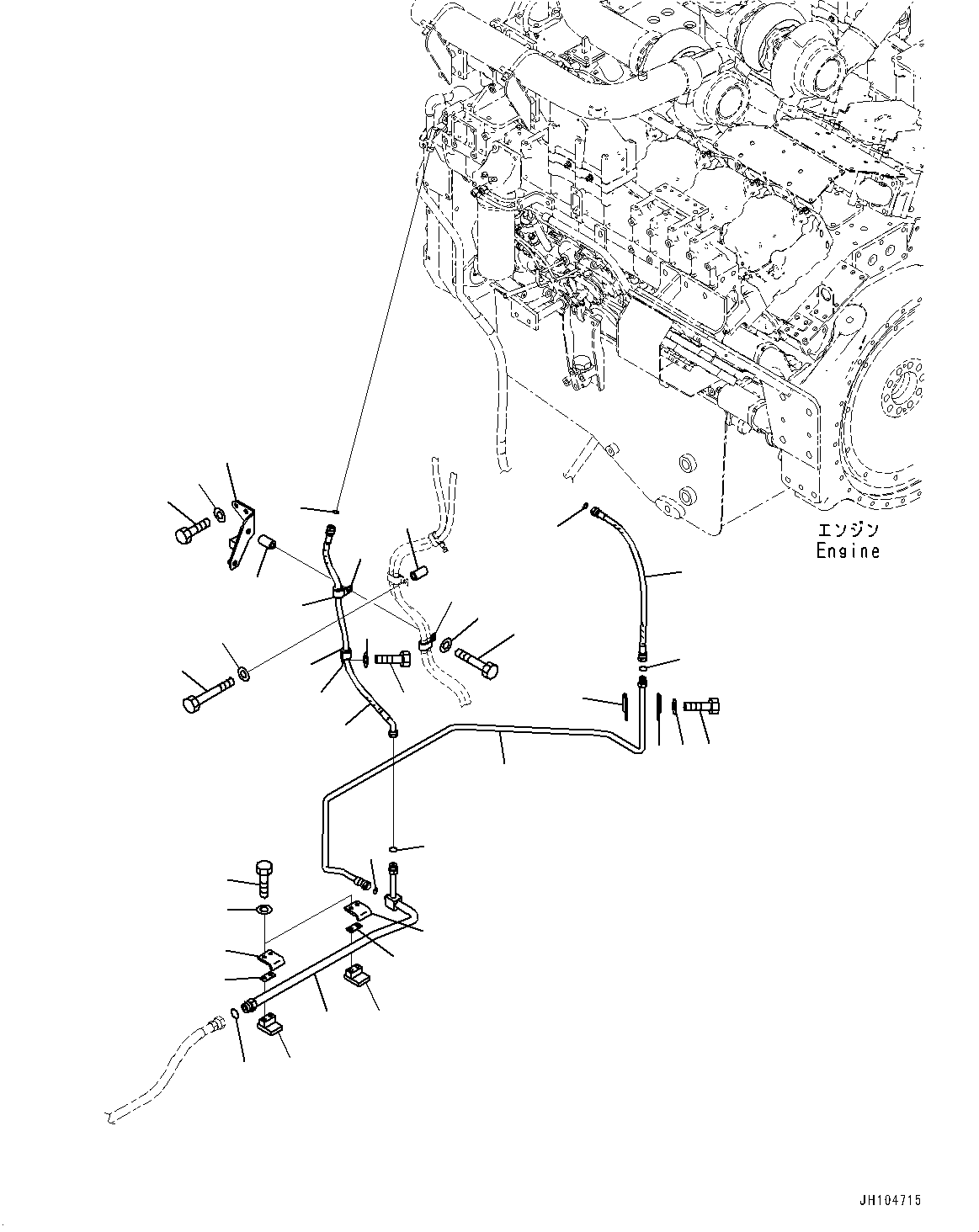 Excavators Mining Komatsu / PC2000-8 S/N 20196-UP(0000316c) / Fuel Piping, Power Container Fuel Drain Piping (#20196-)(D006009 : D0200-003009)