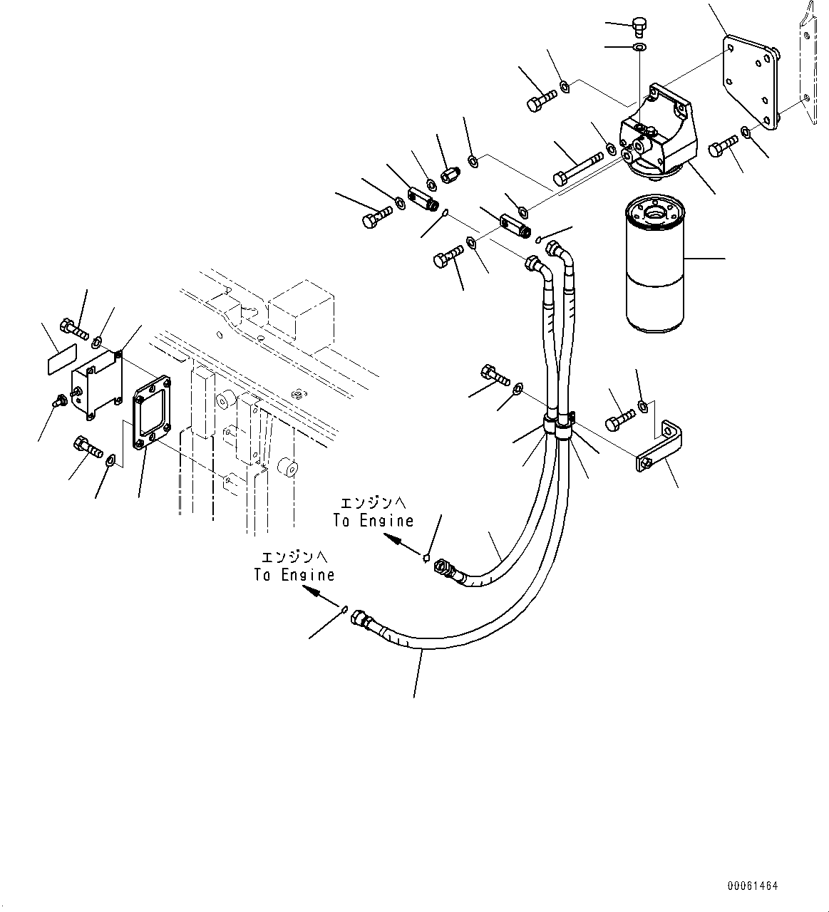 Excavators Mining Komatsu / PC2000-8 S/N 20196-UP(0000316c) / Fuel Piping, Additional Fuel Filter and Pump Switch (#20196-)(D006010 : D0200-003010)
