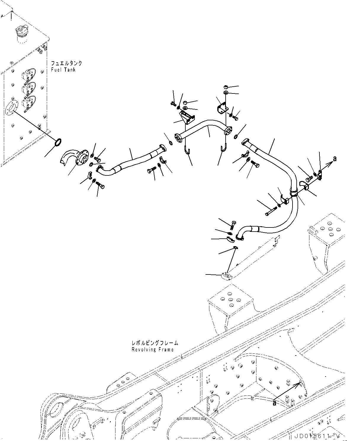 Excavators Mining Komatsu / PC2000-8 S/N 20196-UP(0000316c) / Fuel Piping, Quick Charge Piping (1/2) (#20196-)(D008012 : D0200-009012)