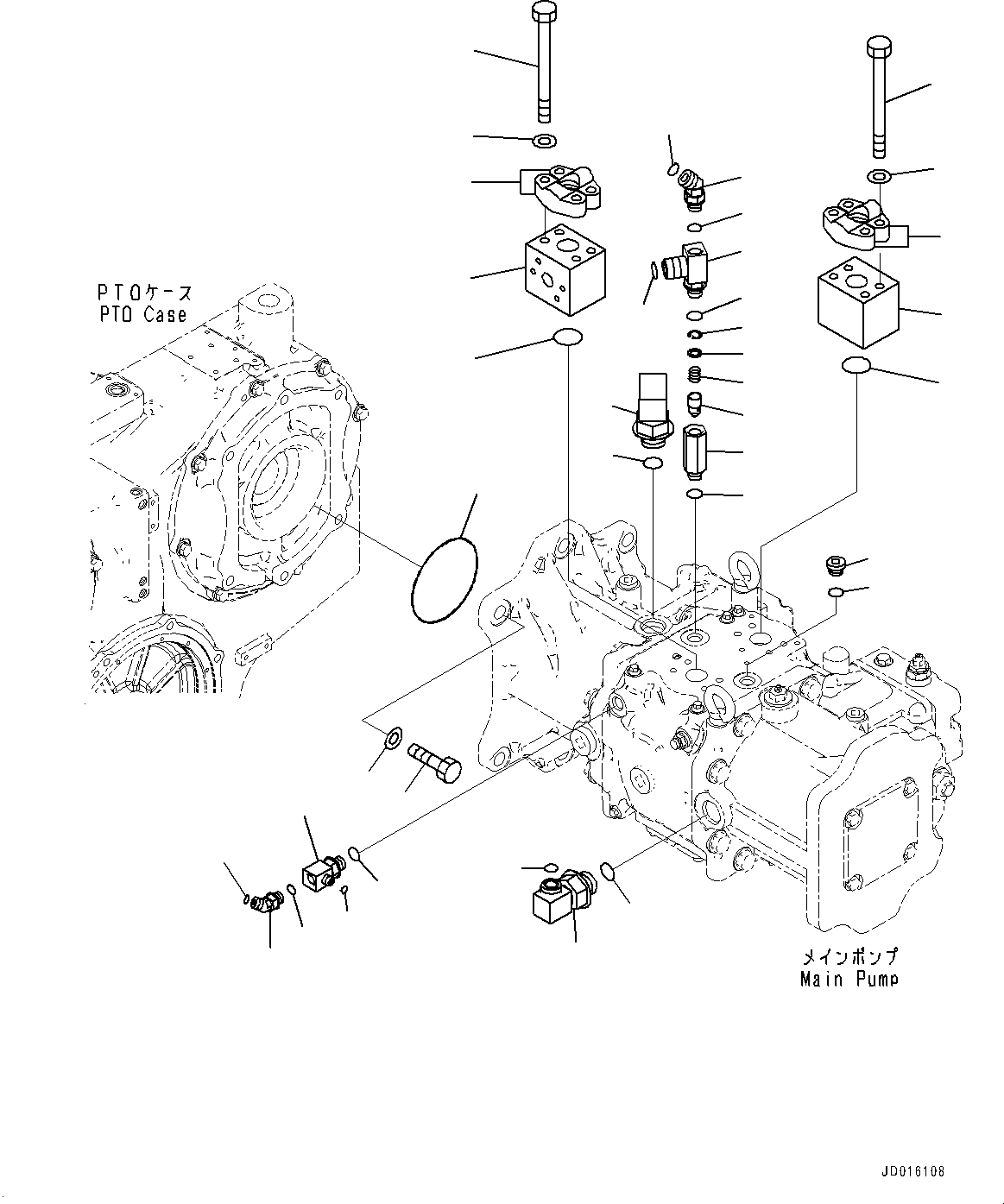 Excavators Mining Komatsu / PC2000-8 S/N 20196-UP (Extreme Cold Area Arrangement (-40 deg C))(0000317c) / NO.2 Pump, Pump Mounting (#20196-)(H005010 : H0220-001009)
