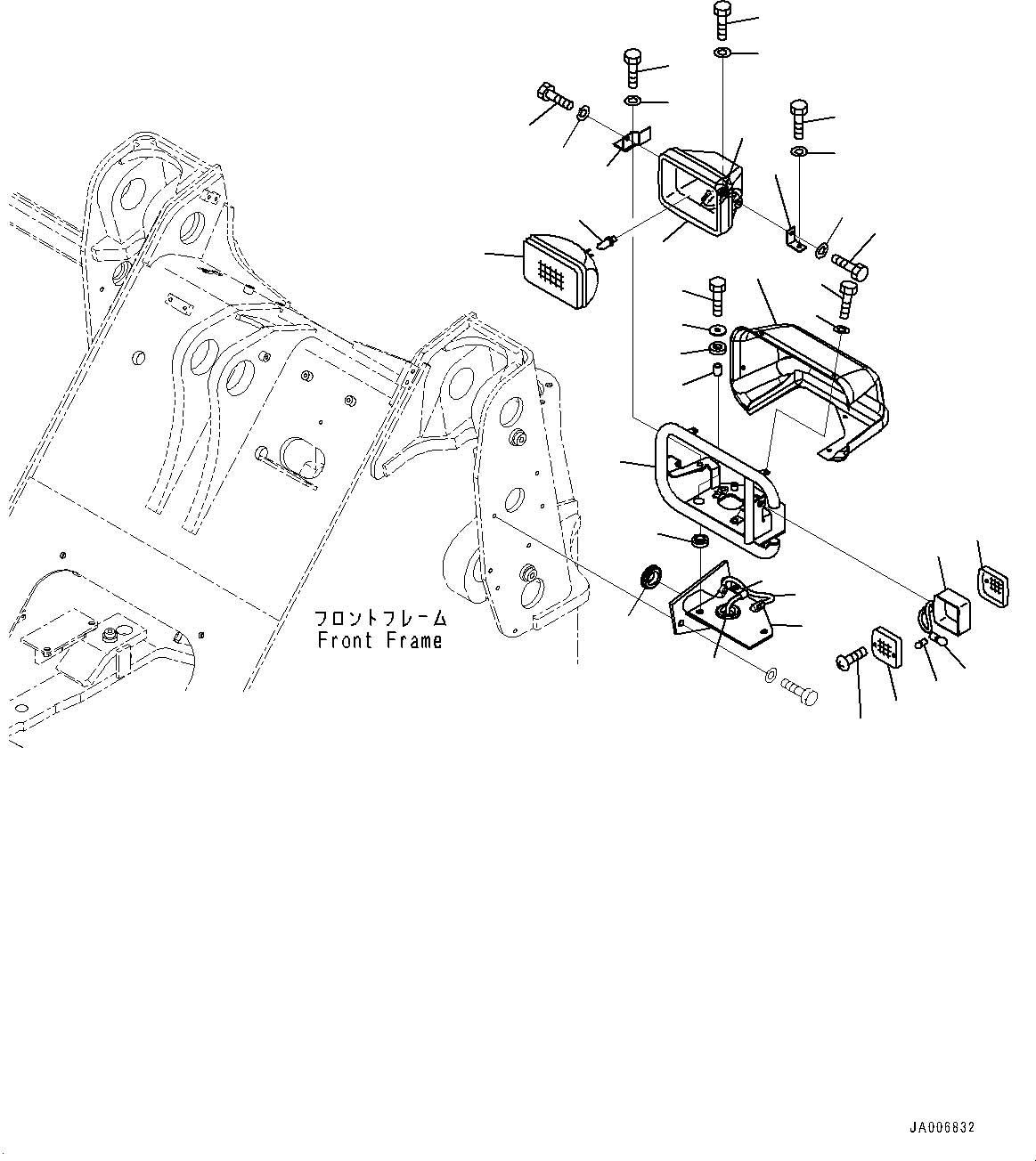 Wheel Loaders Komatsu / WA320PZ-6 S/N 70452-UP (For EU)(0000339c) / Front Working Lamp, Working Lamp (#70452-)(E011001 : E0340-002001)