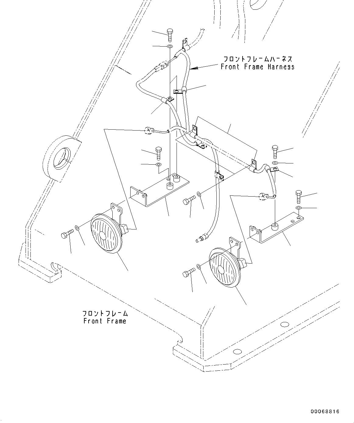 Wheel Loaders Komatsu / WA320PZ-6 S/N 70452-UP (For EU)(0000339c) / Horn (#70452-)(E012001 : E0410-001001)