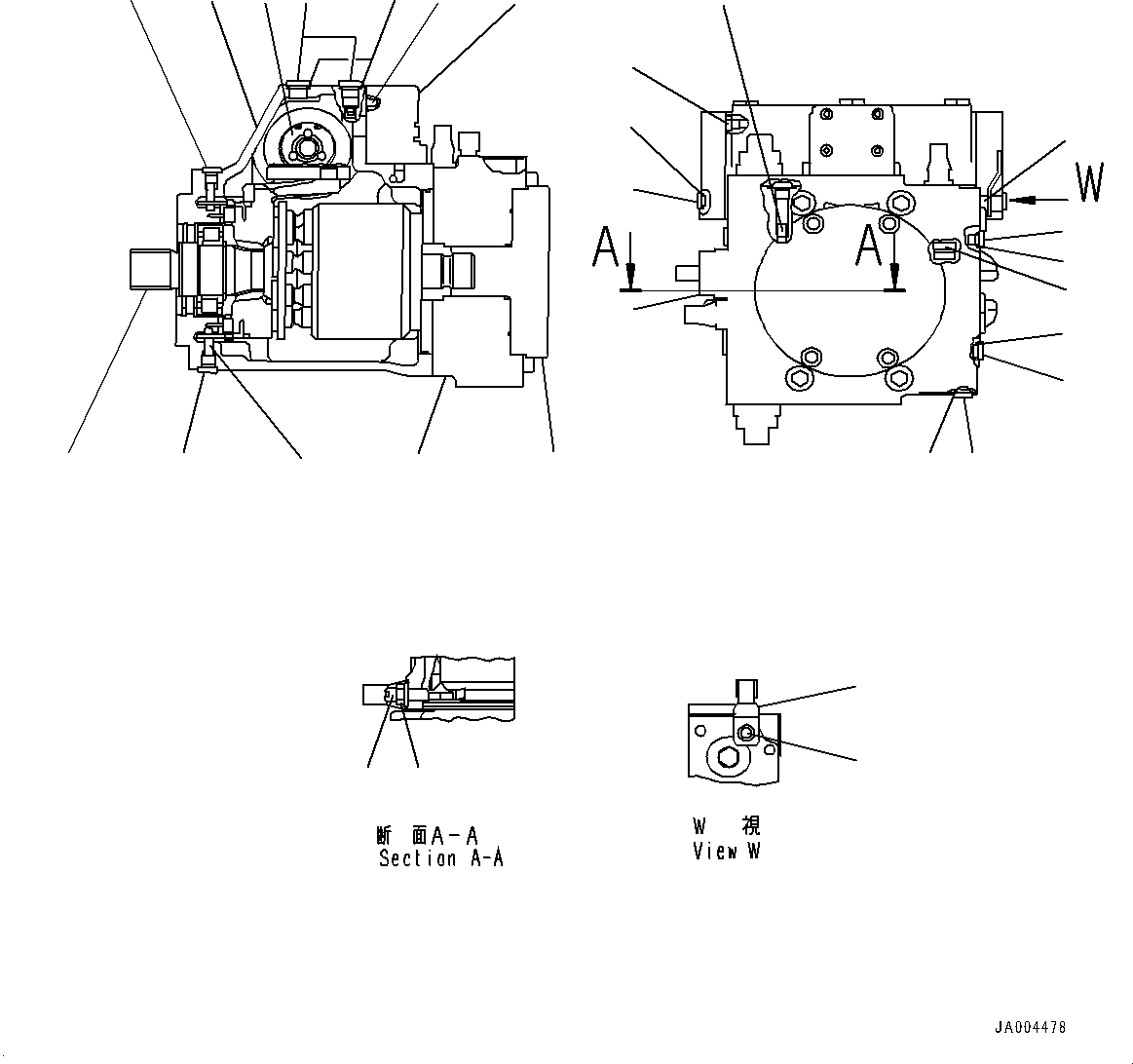 Wheel Loaders Komatsu / WA320PZ-6 S/N 70452-UP (For EU)(0000339c) / Hydrostatic Transmission (HST) Pump and Motor, Inner Parts, Pump (17/17) (#70452-)(F002019 : F2430-001017)