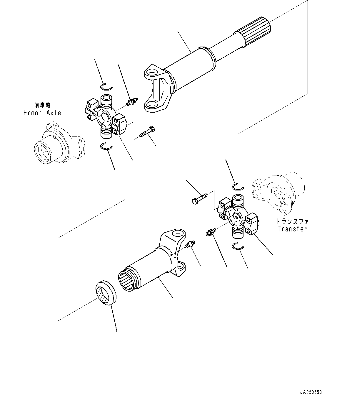 Wheel Loaders Komatsu / WA320PZ-6 S/N 70452-UP (For EU)(0000339c) / Drive Shaft, Front (#70452-)(F004001 : F4200-001001)
