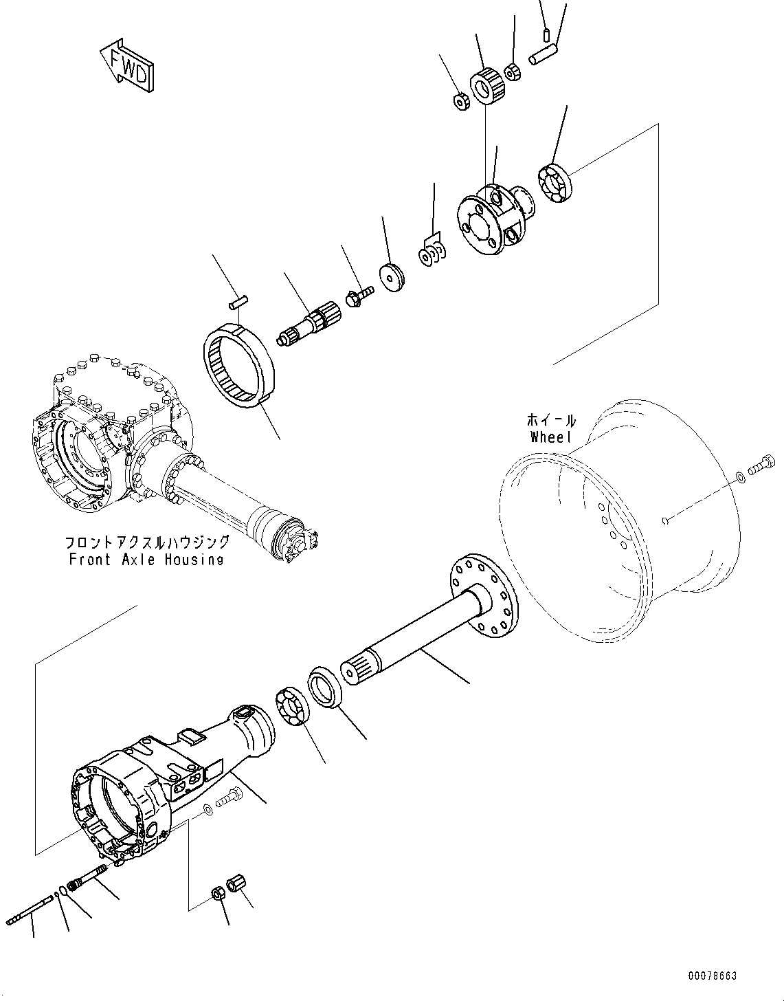 Wheel Loaders Komatsu / WA320PZ-6 S/N 70452-UP (For EU)(0000339c) / Front Axle, Final Drive and Housing, R.H. (#70452-)(F006002 : F4400-002002)