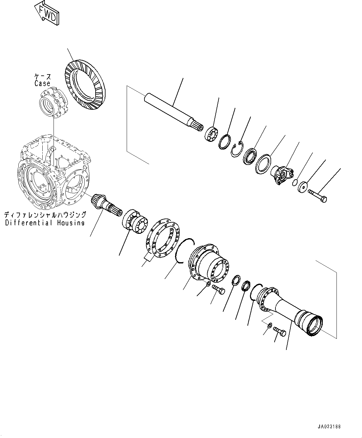 Wheel Loaders Komatsu / WA320PZ-6 S/N 70452-UP (For EU)(0000339c) / Front Axle, Differential (2/2) (#70452-)(F005004 : F4400-001004)