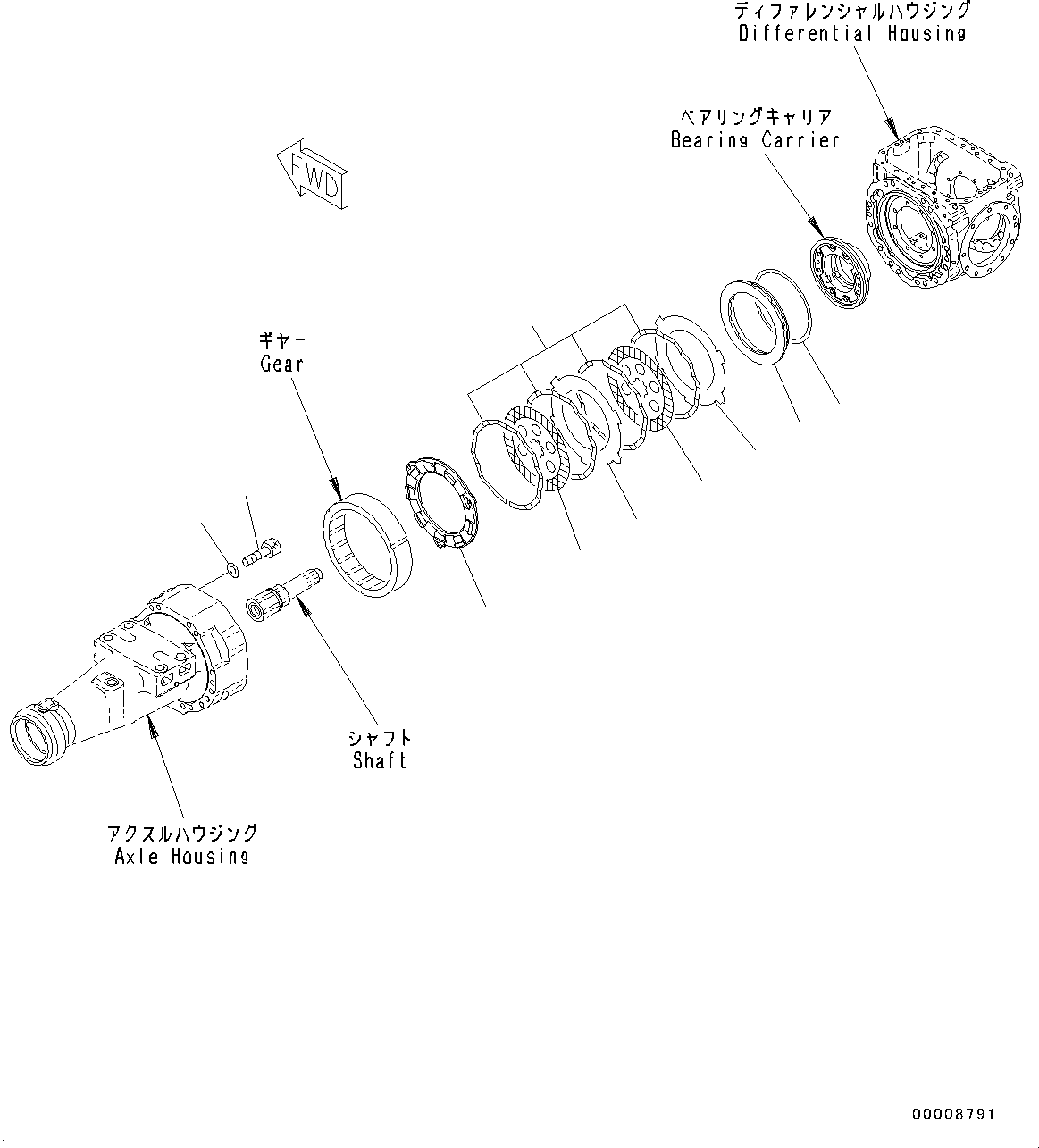 Wheel Loaders Komatsu / WA320PZ-6 S/N 70452-UP (For EU)(0000339c) / Front Axle, Mounting Parts (#70452-)(F006008 : F4400-002008)