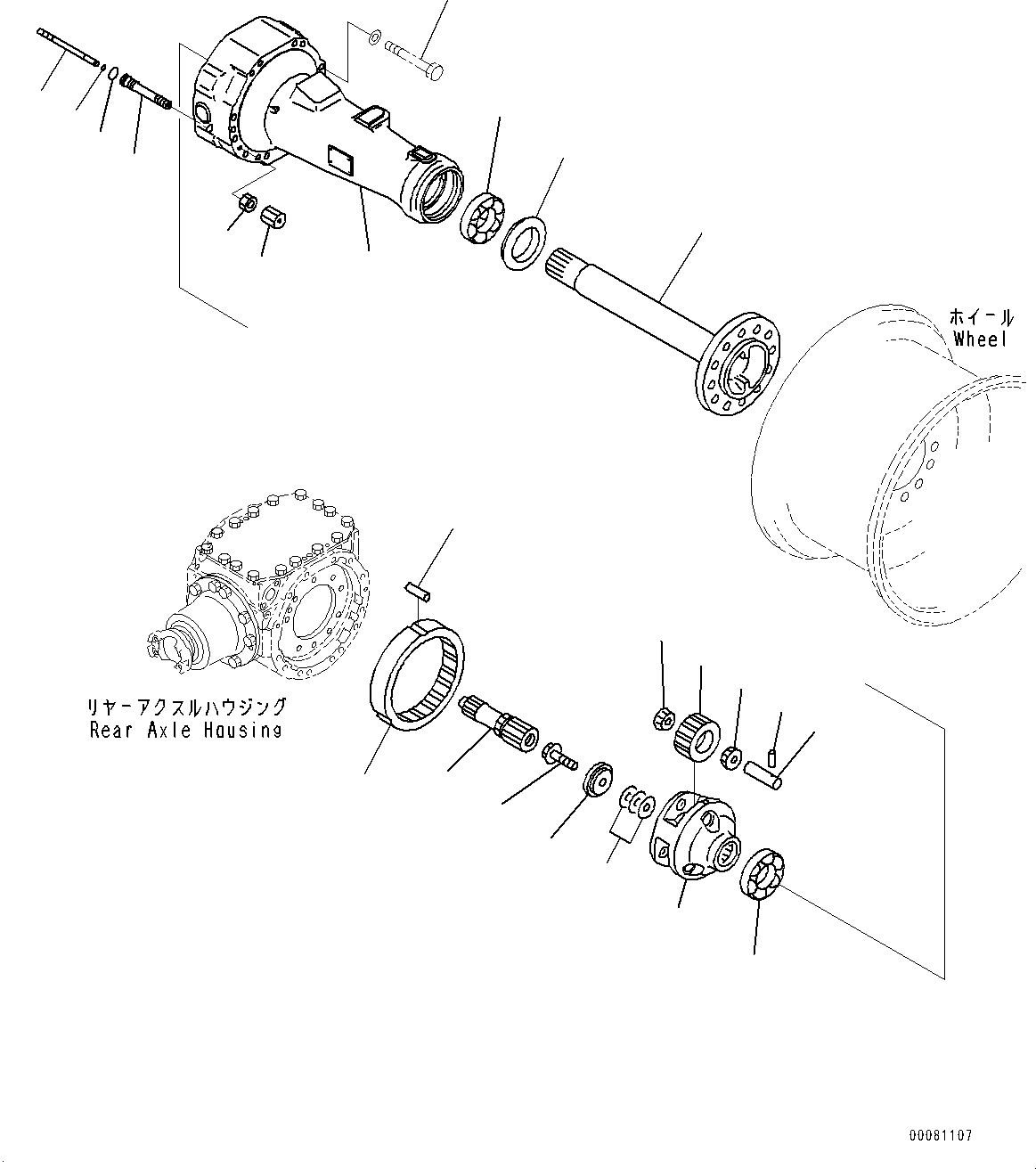 Wheel Loaders Komatsu / WA320PZ-6 S/N 70452-UP (For EU)(0000339c) / Rear Axle, Final Drive and Housing, L.H. (#70452-)(F009001 : F4500-002001)