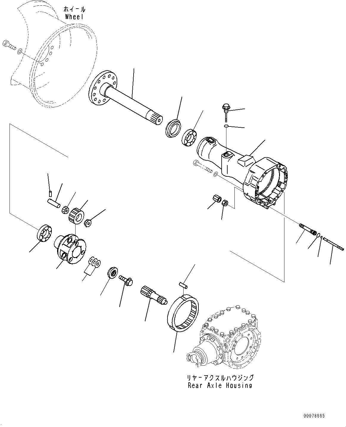 Wheel Loaders Komatsu / WA320PZ-6 S/N 70452-UP (For EU)(0000339c) / Rear Axle, Final Drive and Housing, R.H. (#70452-)(F009002 : F4500-002002)