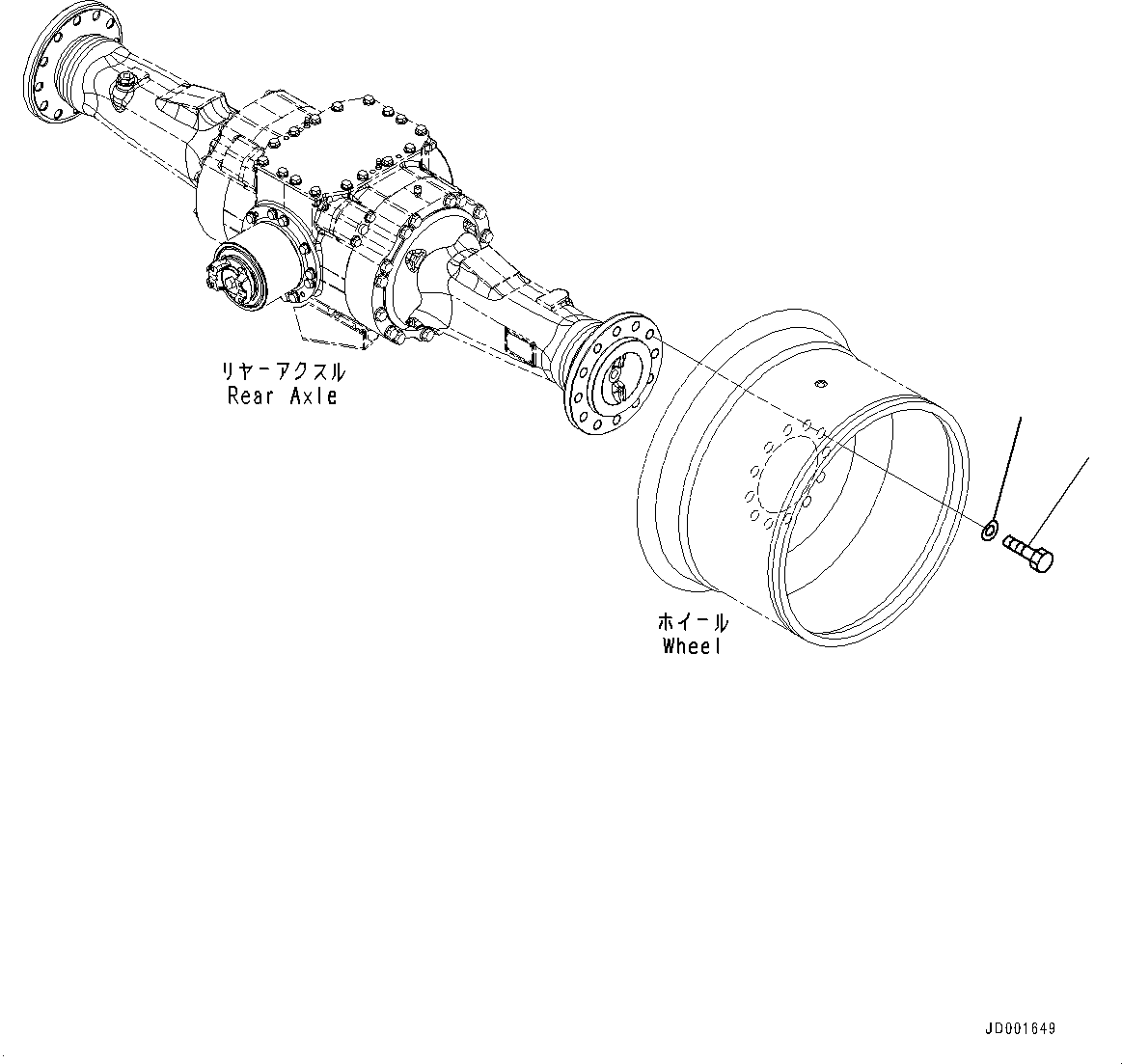 Wheel Loaders Komatsu / WA320PZ-6 S/N 70452-UP (For EU)(0000339c) / Rear Axle, Mounting Parts (#70452-)(F008008 : F4500-001008)
