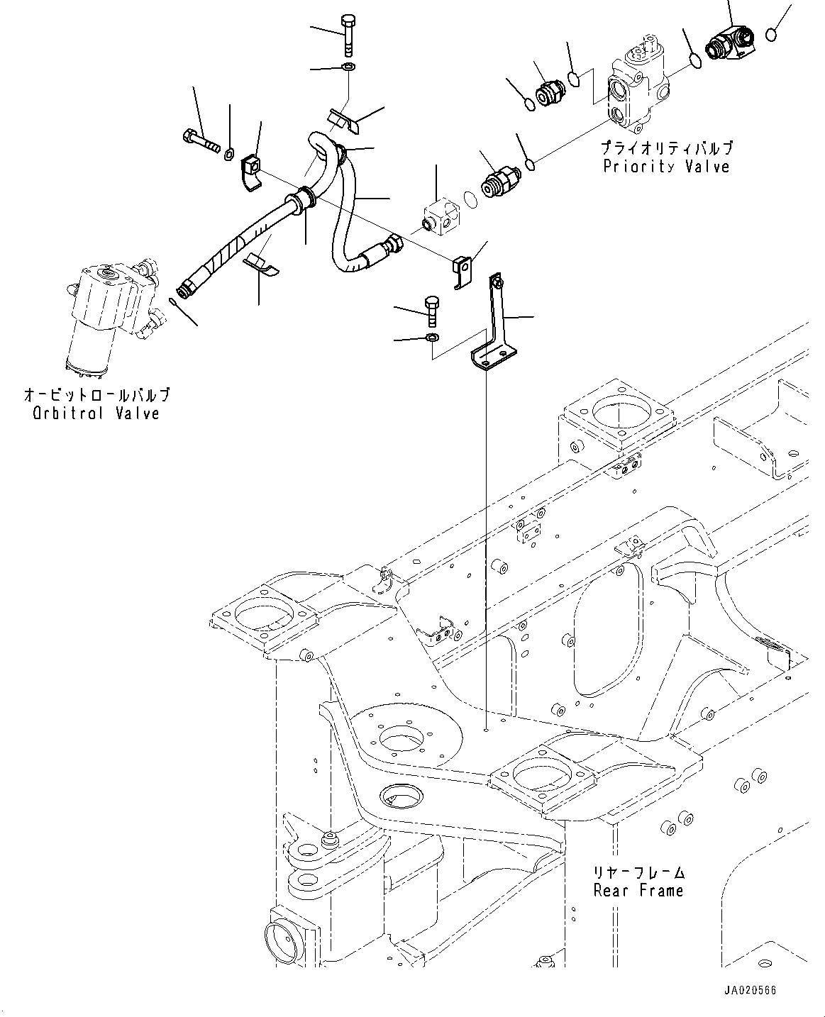 Wheel Loaders Komatsu / WA320PZ-6 S/N 70452-UP (For EU)(0000339c) / Steering Control Valve, Drain Piping (#70452-)(H005003 : H0122-003003)