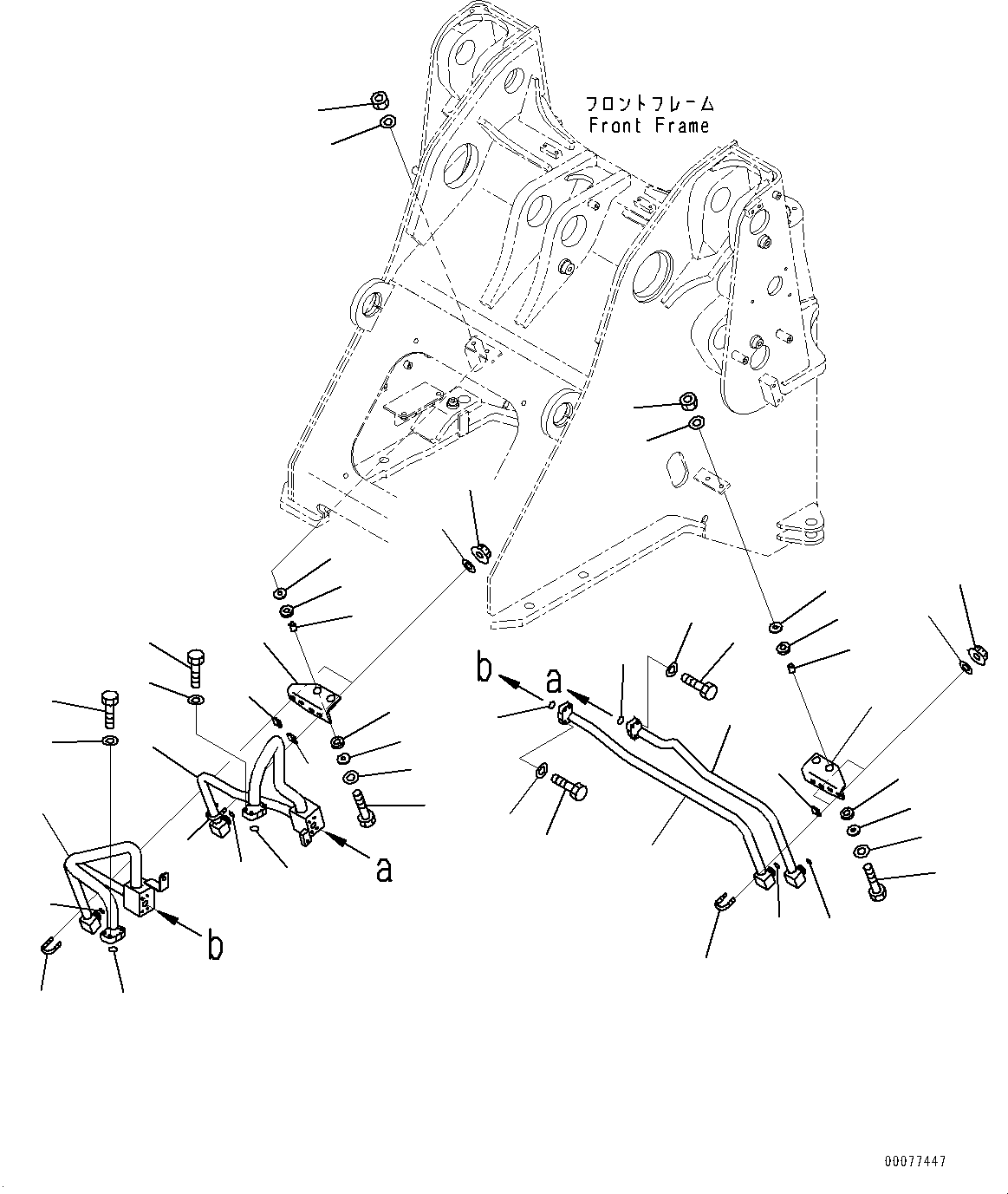 Wheel Loaders Komatsu / WA320PZ-6 S/N 70452-UP (For EU)(0000339c) / Hydraulic Piping, Lift Cylinder Piping (1/2) (#70452-)(H008008 : H4200-002008)