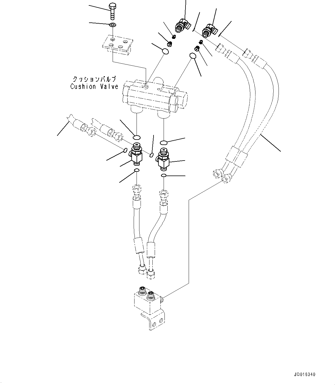 Wheel Loaders Komatsu / WA320PZ-6 S/N 70452-UP (For EU)(0000339c) / Emergency Steering Piping, Steering Control Valve Piping Mounting (#70452-)(H011003 : H4420-002003)