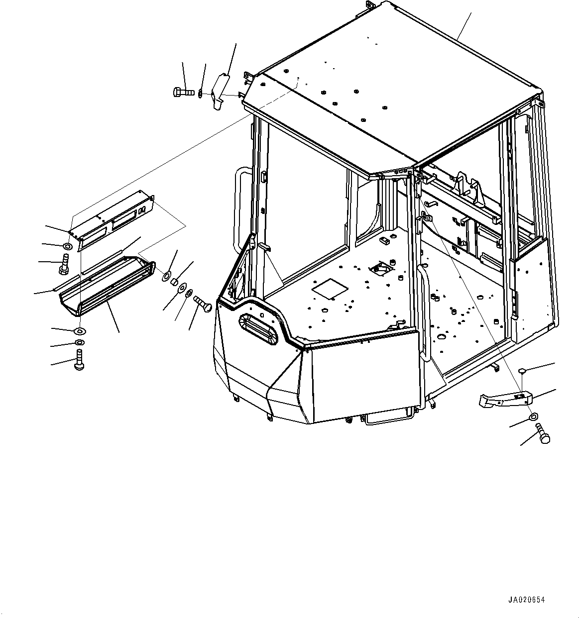 Wheel Loaders Komatsu / WA320PZ-6 S/N 70452-UP (For EU)(0000339c) / ROPS Cab and Floor Frame Group, Cab (#70452-)(K004001 : K0210-001001)