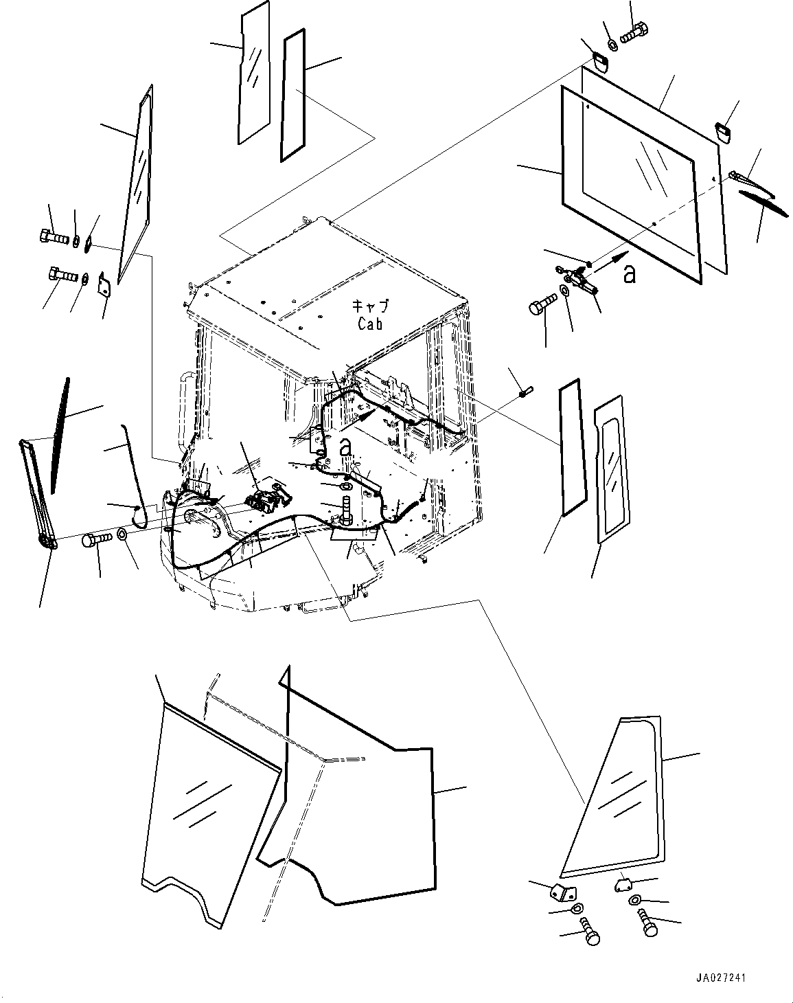 Wheel Loaders Komatsu / WA320PZ-6 S/N 70452-UP (For EU)(0000339c) / ROPS Cab and Floor Frame Group, Sunvisor (#70452-)(K004006 : K0210-001006)