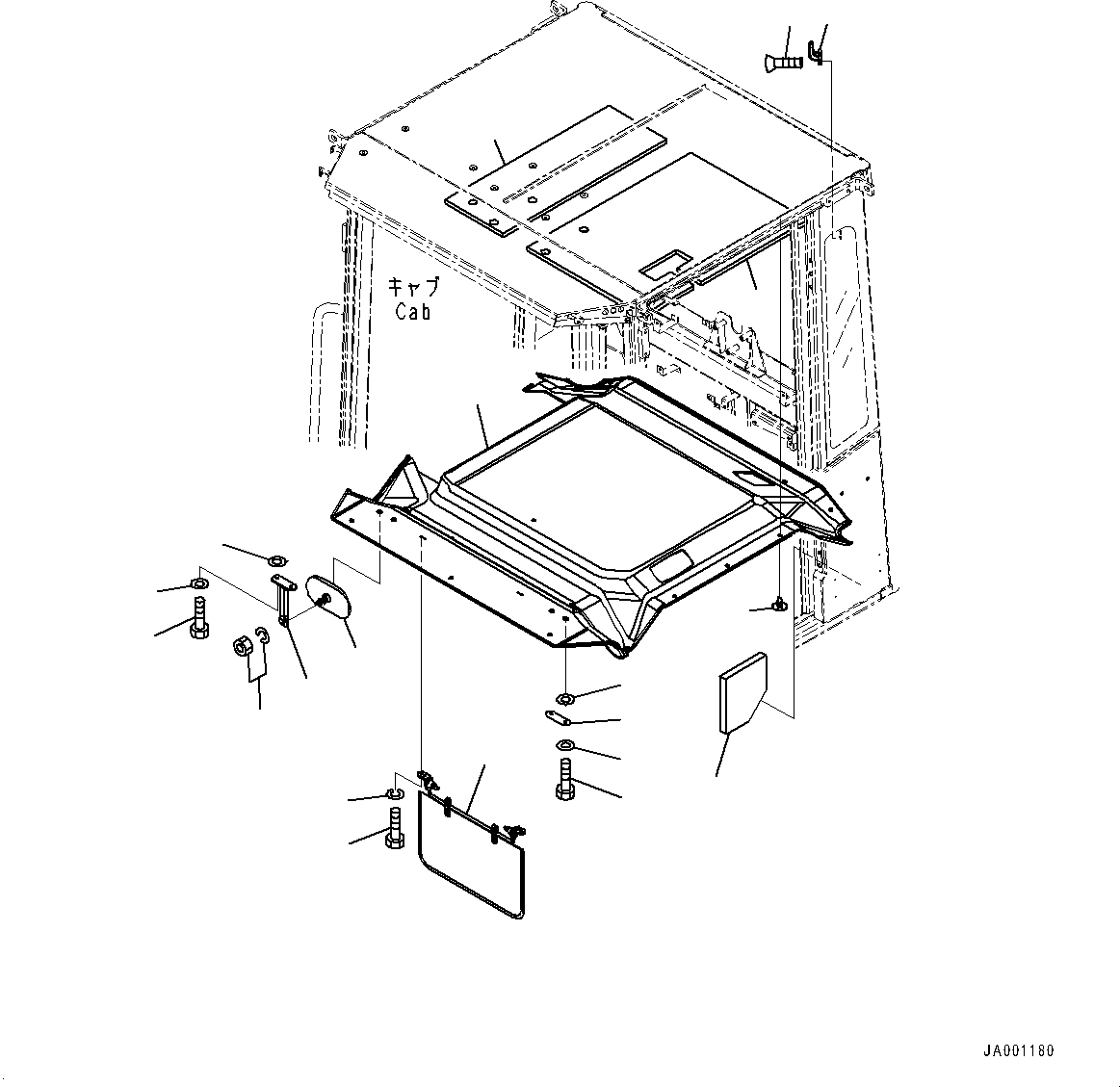 Wheel Loaders Komatsu / WA320PZ-6 S/N 70452-UP (For EU)(0000339c) / ROPS Cab and Floor Frame Group, Rubber Antenna (#70452-70524)(K004007 : K0210-001007)