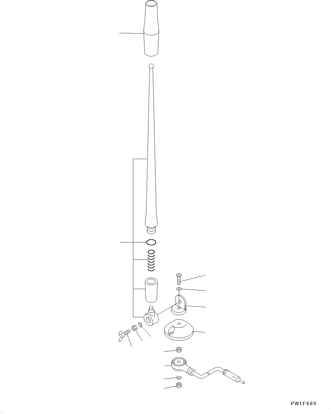 Wheel Loaders Komatsu / WA320PZ-6 S/N 70452-UP (For EU)(0000339c) / ROPS Cab and Floor Frame Group, Rubber Antenna (#70525-)(K004008 : K0210-001007A)