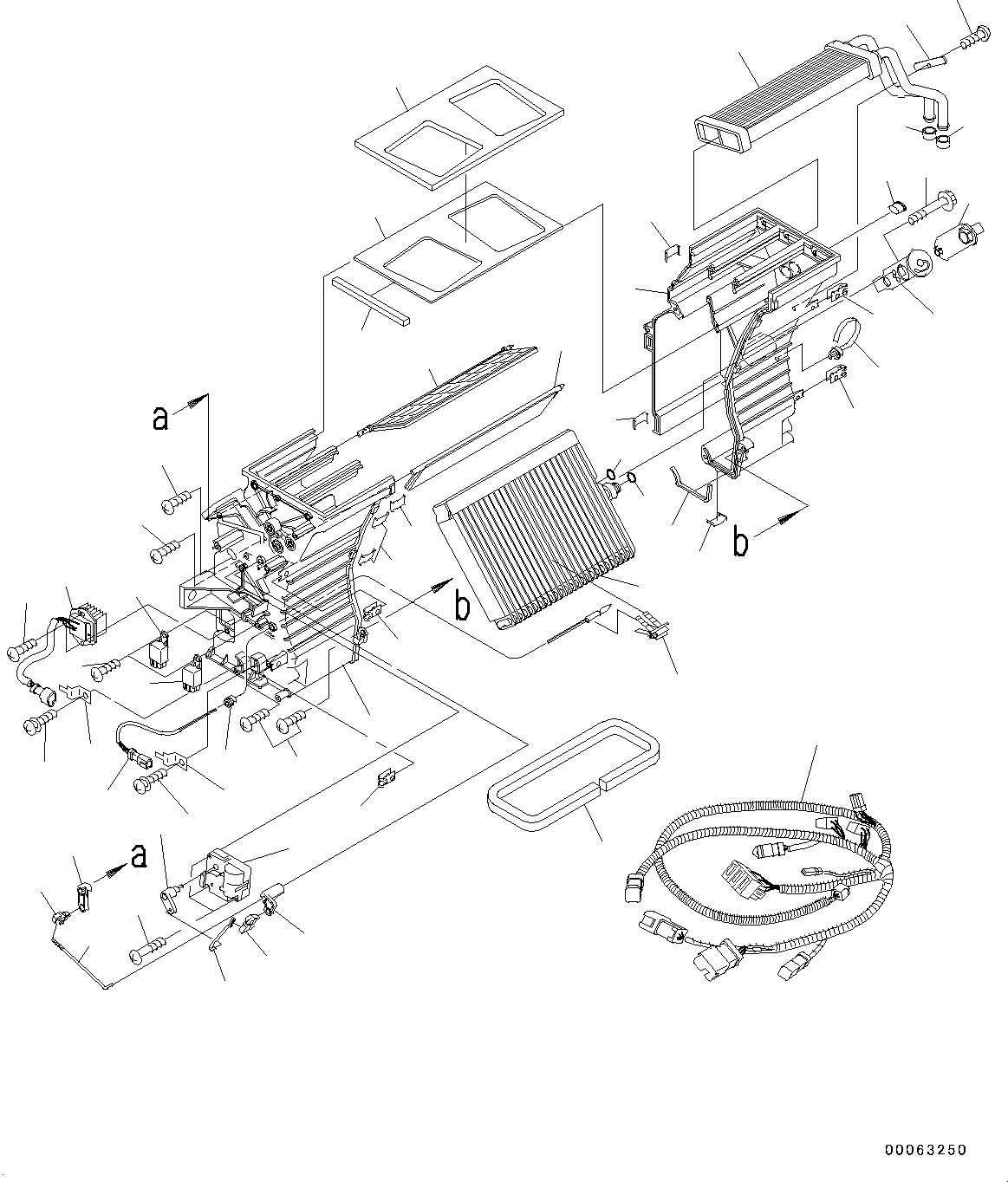 Wheel Loaders Komatsu / WA320PZ-6 S/N 70452-UP (For EU)(0000339c) / ROPS Cab and Floor Frame Group, Air Conditioner Unit Mounting (#70452-)(K004014 : K0210-001013)