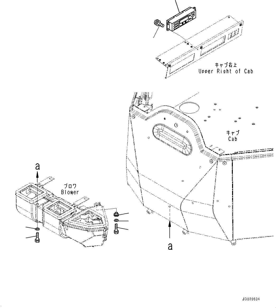 Wheel Loaders Komatsu / WA320PZ-6 S/N 70452-UP (For EU)(0000339c) / ROPS Cab and Floor Frame Group, Air Conditioner Cover (#70452-)(K004019 : K0210-001017)
