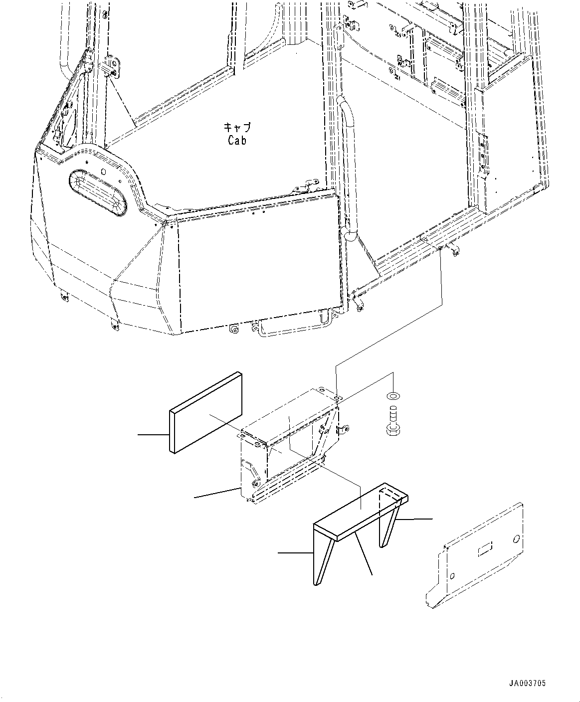 Wheel Loaders Komatsu / WA320PZ-6 S/N 70452-UP (For EU)(0000339c) / ROPS Cab and Floor Frame Group, Inching Brake Piping (#70452-)(K004022 : K0210-001020)