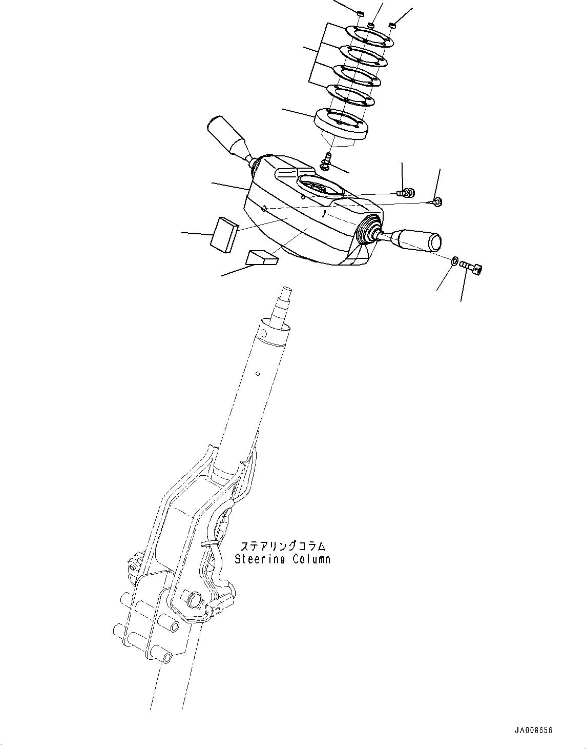 Wheel Loaders Komatsu / WA320PZ-6 S/N 70452-UP (For EU)(0000339c) / ROPS Cab and Floor Frame Group, Steering Wheel and Column (#70452-)(K004028 : K0210-001025)