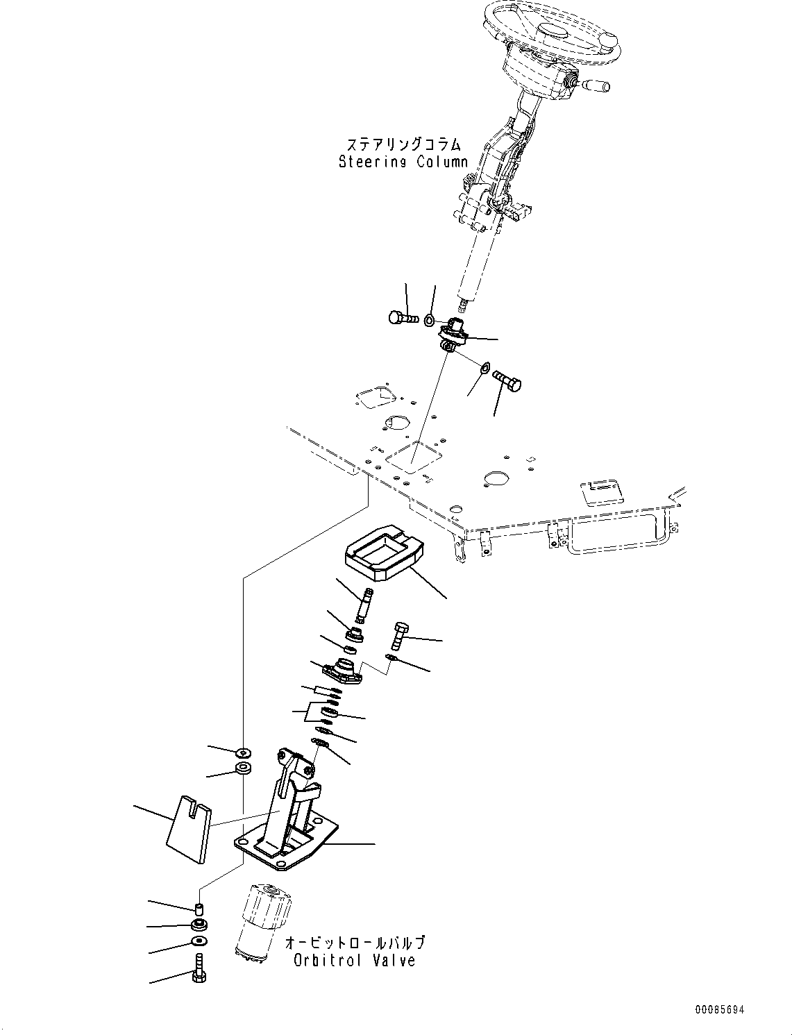 Wheel Loaders Komatsu / WA320PZ-6 S/N 70452-UP (For EU)(0000339c) / ROPS Cab and Floor Frame Group, Wiper Switch and Column Cover (#70452-)(K004029 : K0210-001026)
