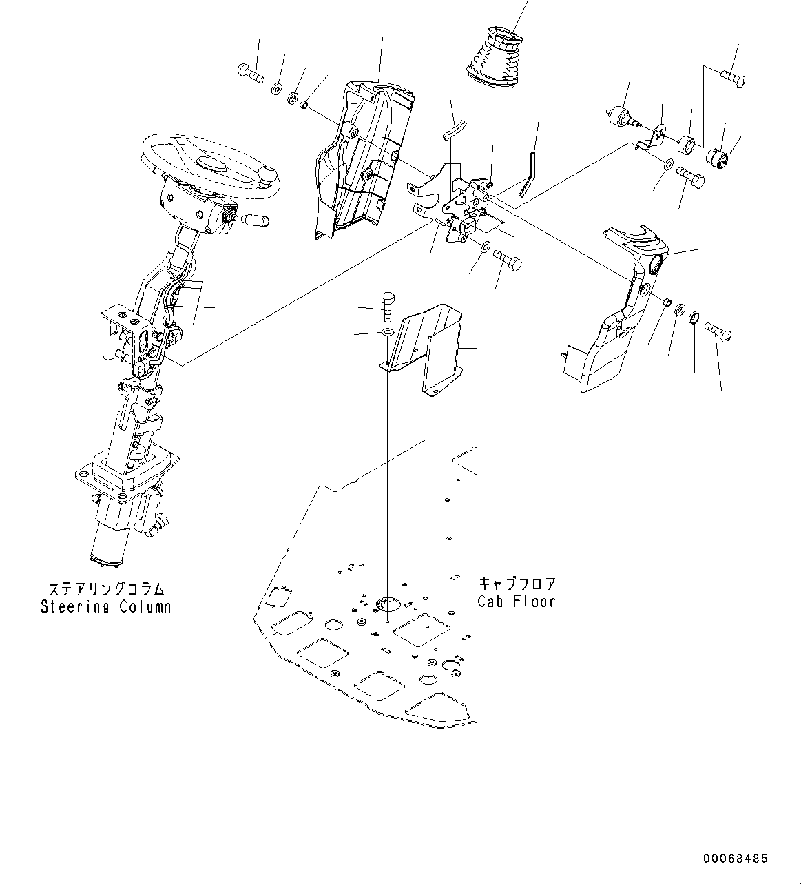 Wheel Loaders Komatsu / WA320PZ-6 S/N 70452-UP (For EU)(0000339c) / ROPS Cab and Floor Frame Group, Floor, Wiring Harness (#70452-)(K004031 : K0210-001028)