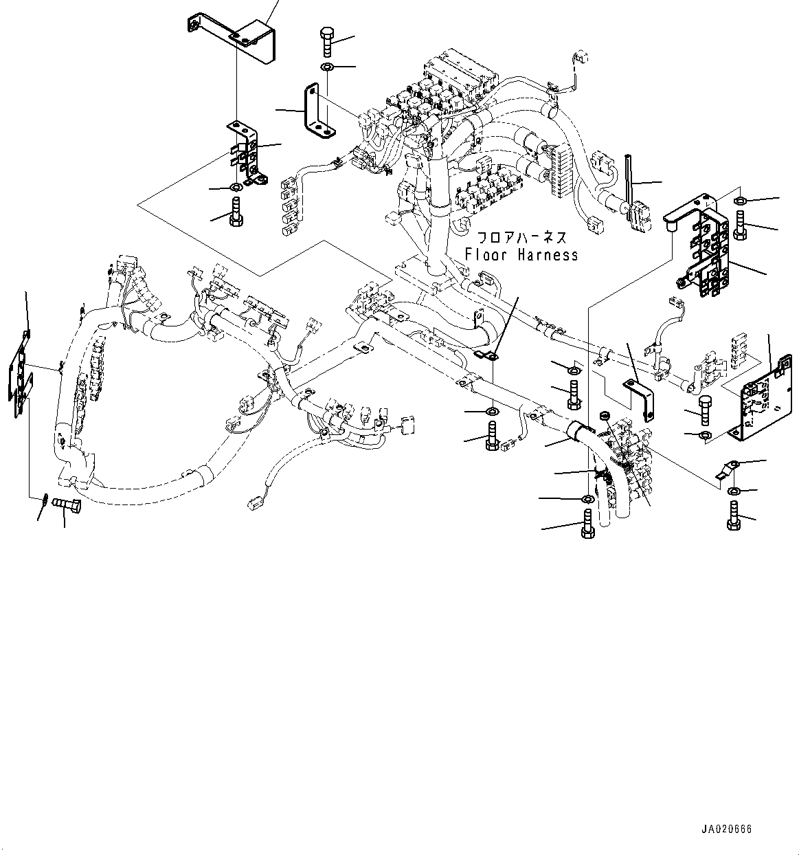 Wheel Loaders Komatsu / WA320PZ-6 S/N 70452-UP (For EU)(0000339c) / ROPS Cab and Floor Frame Group, Floor, Air Conditioner Piping (#70452-)(K004035 : K0210-001032)