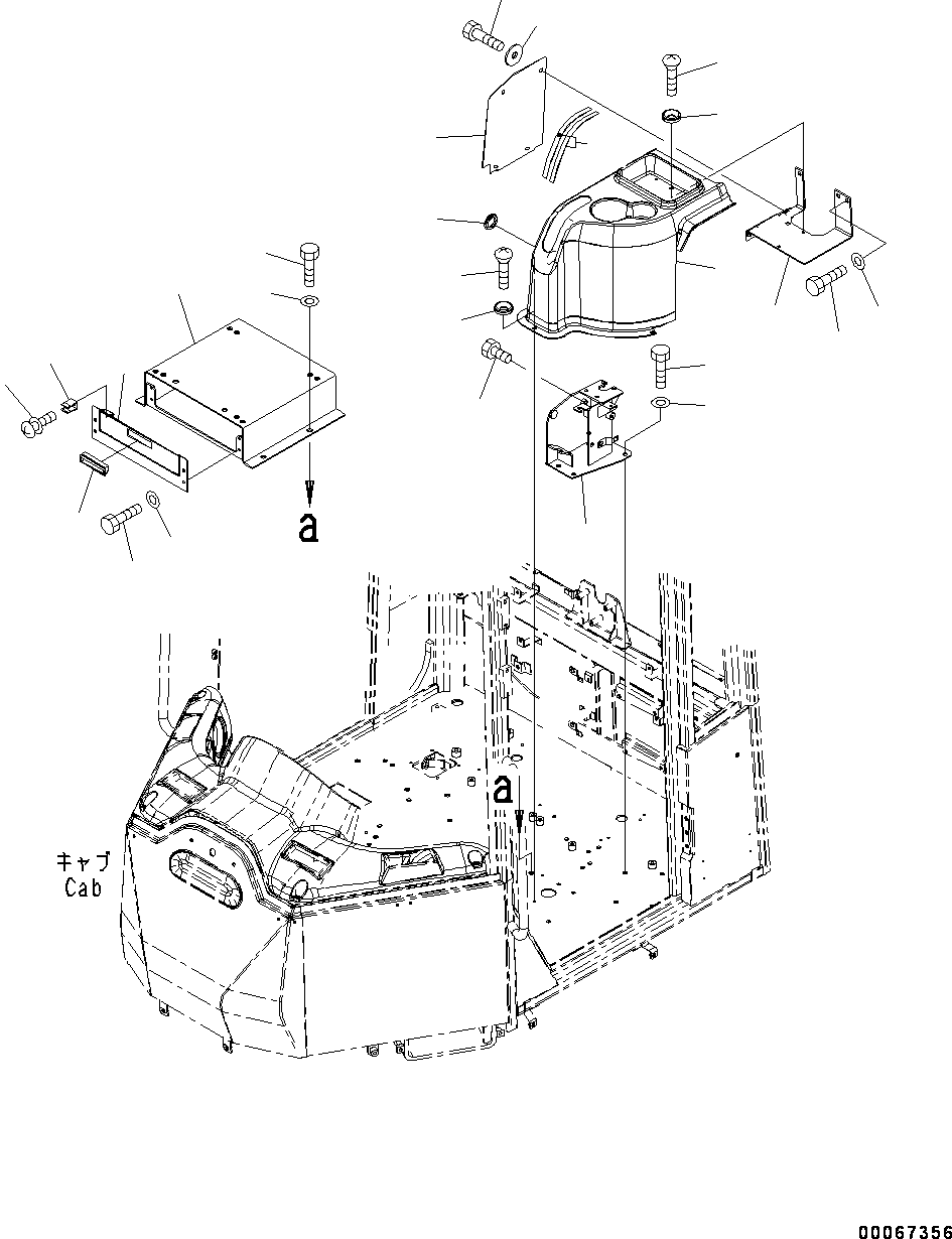 Wheel Loaders Komatsu / WA320PZ-6 S/N 70452-UP (For EU)(0000339c) / ROPS Cab and Floor Frame Group, Additional Wiring Harness (#70452-)(K004040 : K0210-001037)