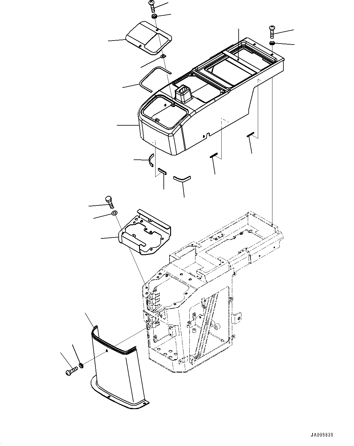 Wheel Loaders Komatsu / WA320PZ-6 S/N 70452-UP (For EU)(0000339c) / Console, Console Cover, R.H. (#70883-)(K020006 : K4202-012005A)