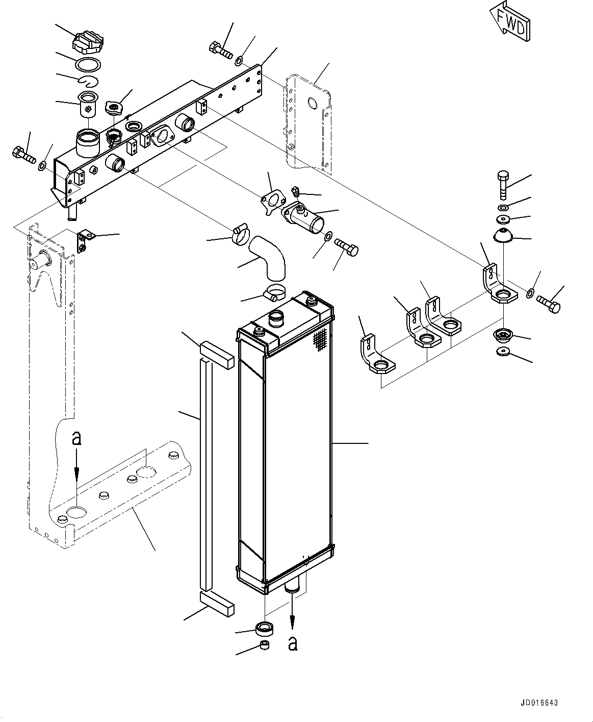 Bulldozers Komatsu / D85PX-15E0 S/N 11609-UP (ecot3)(0000341c) / Radiator, Upper Tank (#11609-11666)(C002001 : C0110-004001)