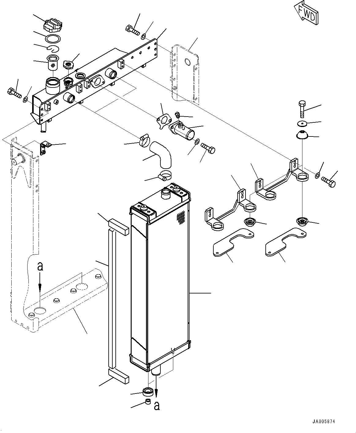 Bulldozers Komatsu / D85PX-15E0 S/N 11609-UP (ecot3)(0000341c) / Radiator, Upper Tank (#11667-)(C001002 : C0110-005001A)