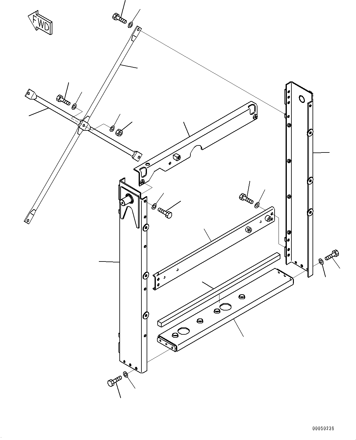 Bulldozers Komatsu / D85PX-15E0 S/N 11609-UP (ecot3)(0000341c) / Radiator, Frame (#11609-)(C001003 : C0110-005002)