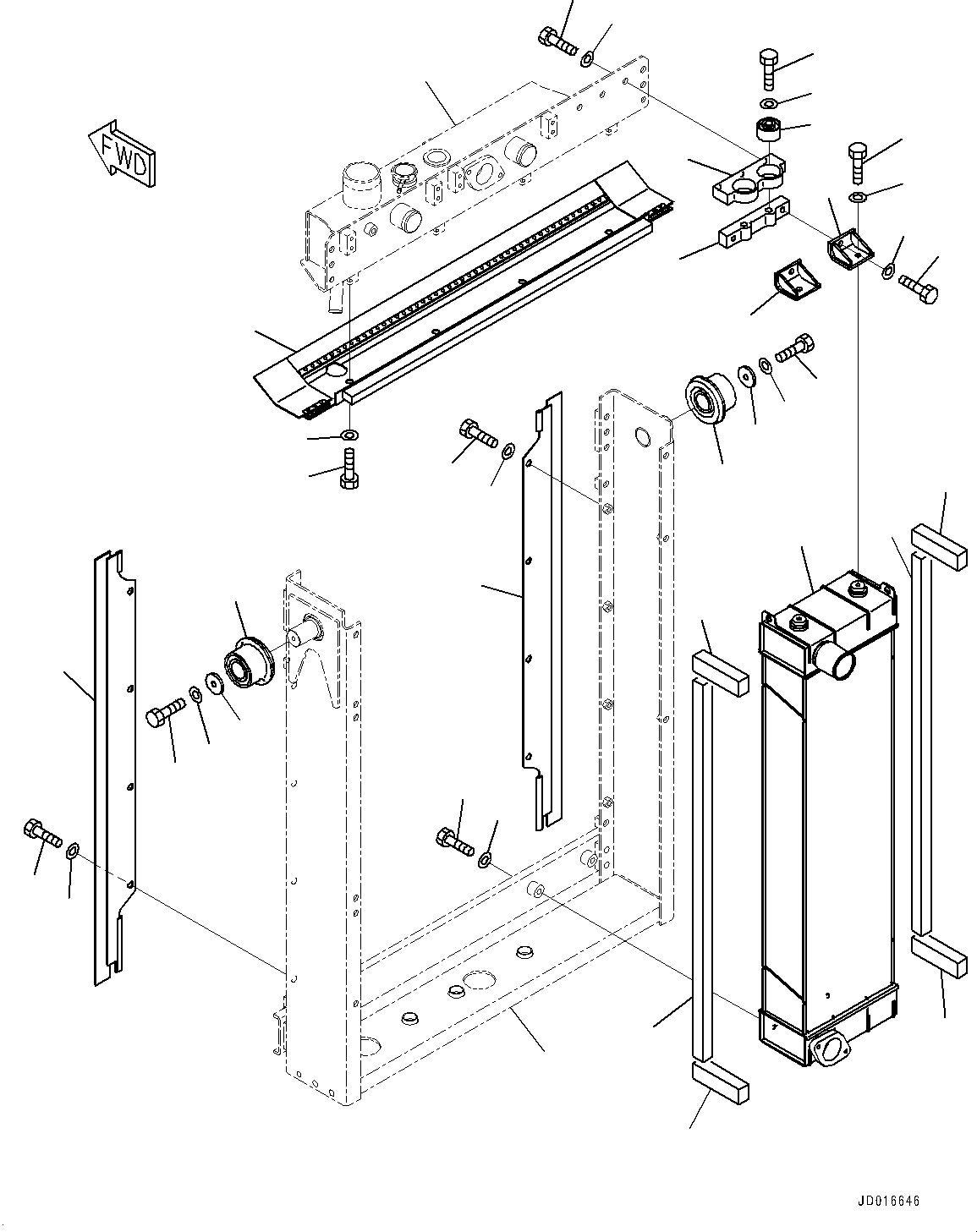 Bulldozers Komatsu / D85PX-15E0 S/N 11609-UP (ecot3)(0000341c) / Radiator, Aftercooler (#11609-11666)(C002004 : C0110-004003)