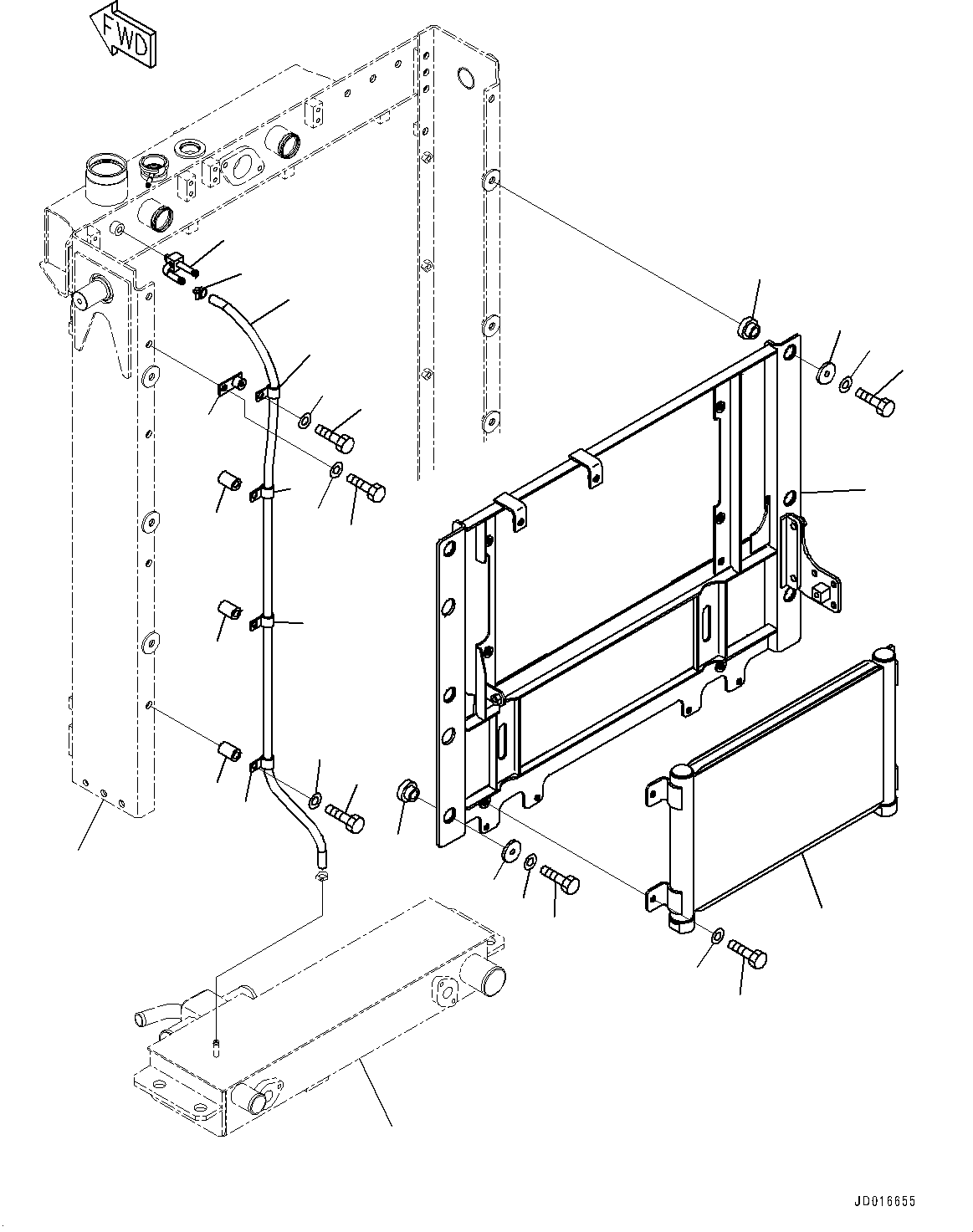 Bulldozers Komatsu / D85PX-15E0 S/N 11609-UP (ecot3)(0000341c) / Radiator, Oil Cooler (#11609-)(C001006 : C0110-005004)