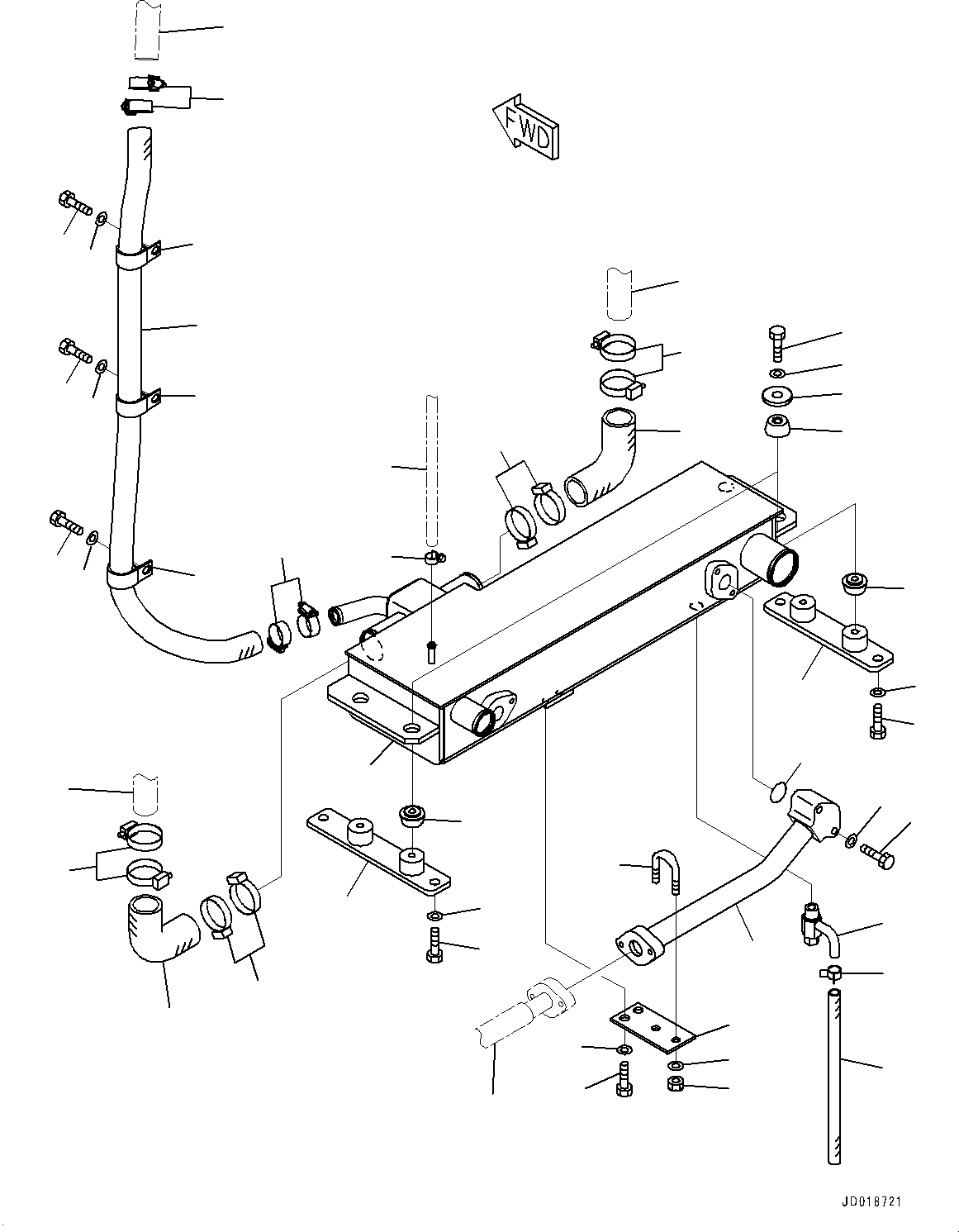 Bulldozers Komatsu / D85PX-15E0 S/N 11609-UP (ecot3)(0000341c) / Radiator, Power Train Oil Cooler (#11609-)(C001009 : C0110-005007)