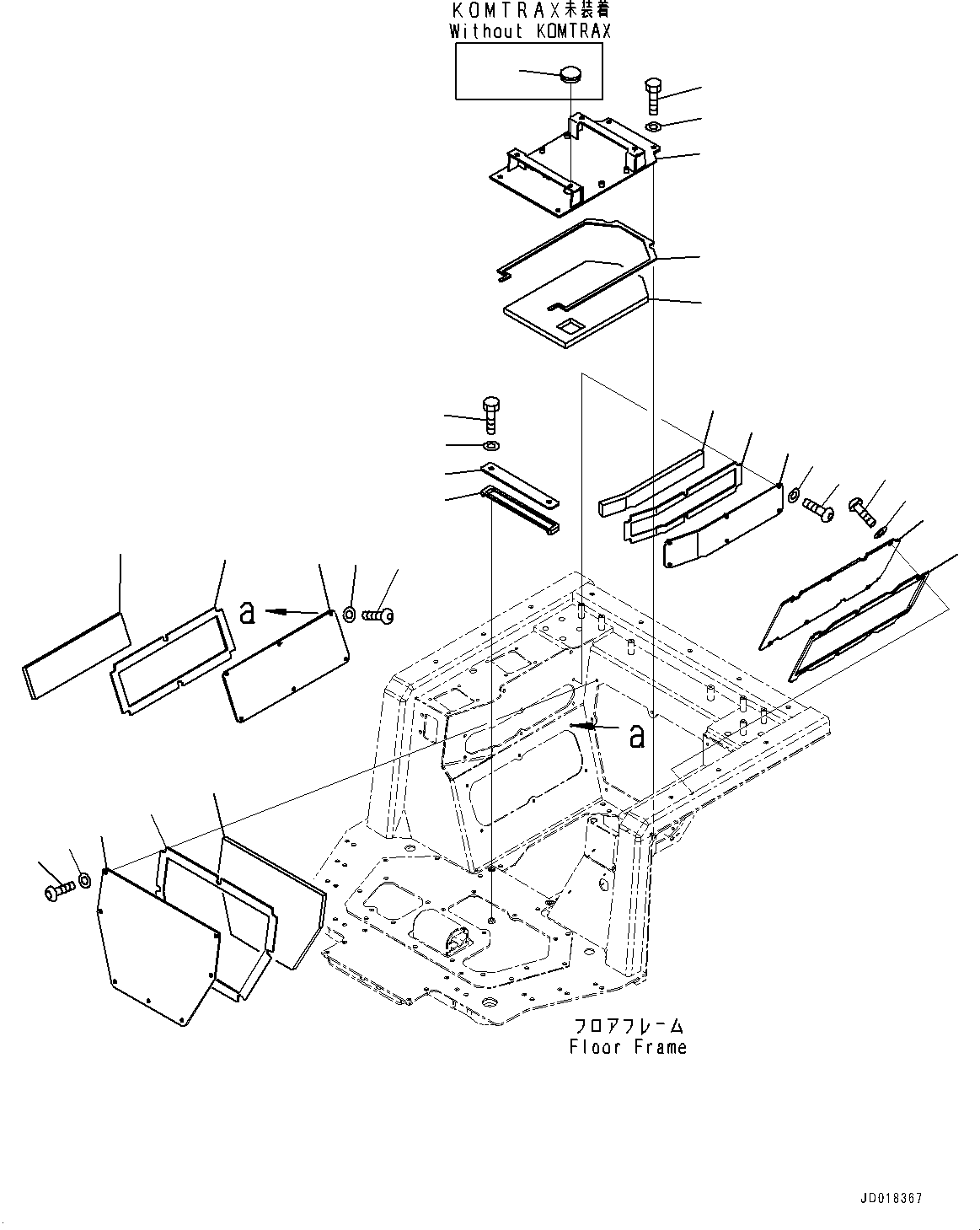Bulldozers Komatsu / D85PX-15E0 S/N 11609-UP (ecot3)(0000341c) / Floor Frame Cover (#11609-)(K036001 : K2130-004001)