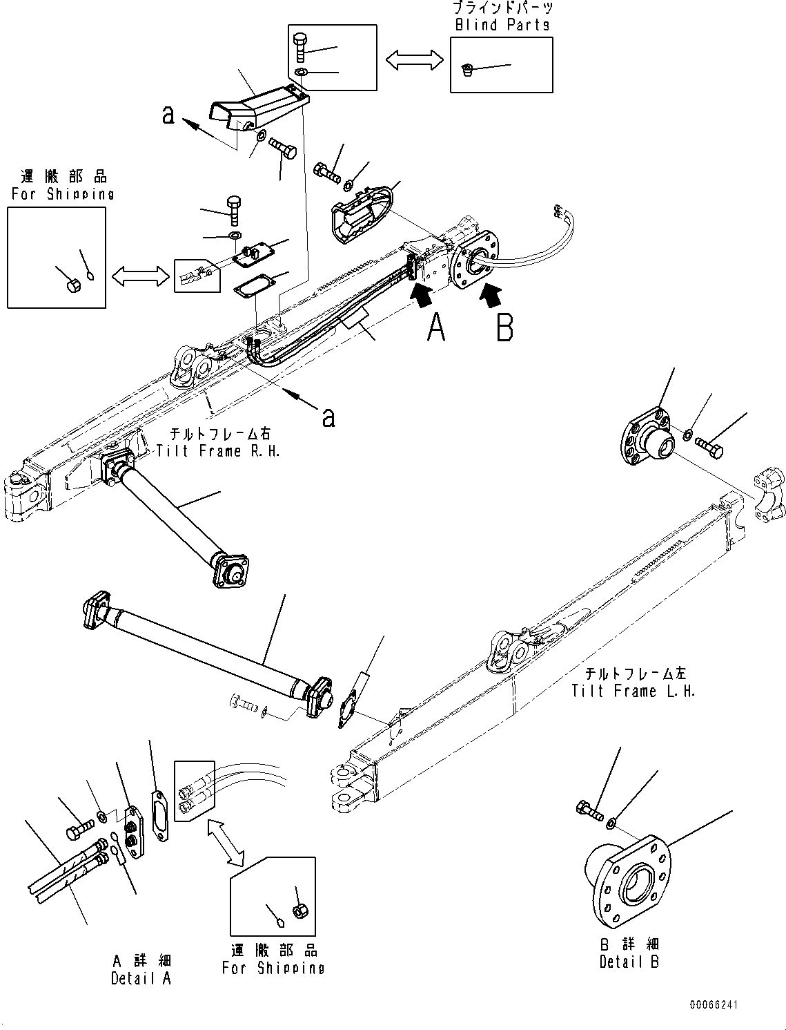 Bulldozers Komatsu / D85PX-15E0 S/N 11609-UP (ecot3)(0000341c) / Dozer Frame, Blade Tilt Piping (#11609-)(T002002 : T2110-002002)