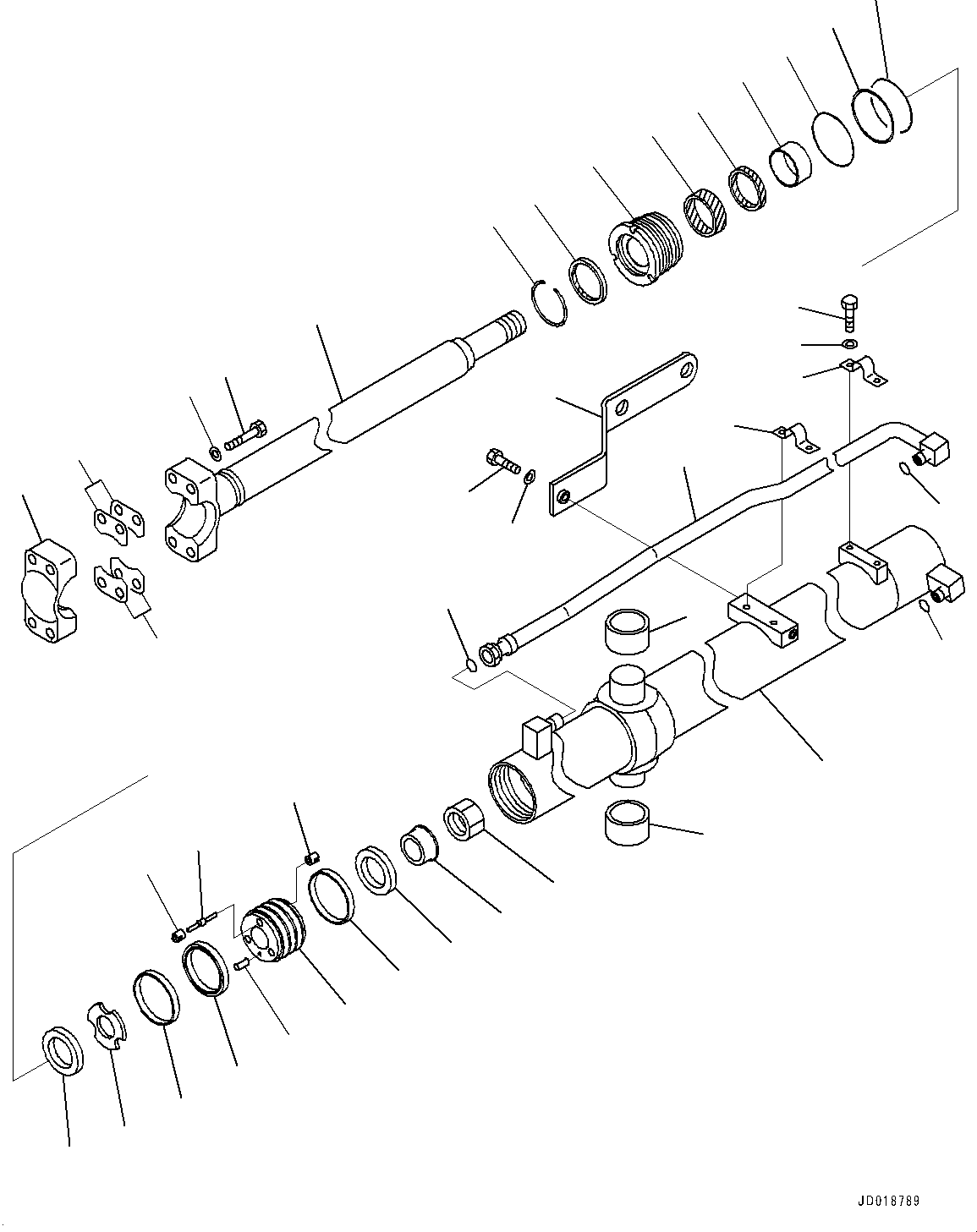 Bulldozers Komatsu / D85PX-15E0 S/N 11609-UP (ecot3)(0000341c) / Dozer Blade Lift Cylinder, L.H. (#11609-)(T004001 : T2140-003001)