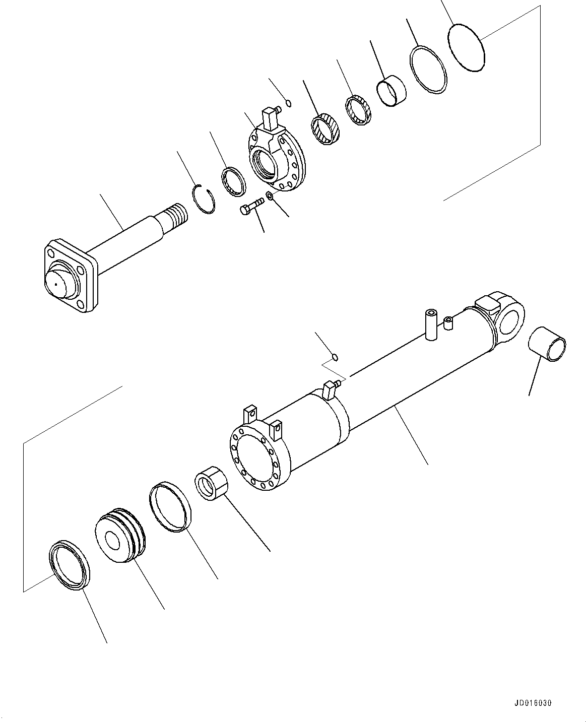 Bulldozers Komatsu / D85PX-15E0 S/N 11609-UP (ecot3)(0000341c) / Dozer Blade Tilt Cylinder, Inner Parts, Blade Cylinder (#11609-)(T005001 : T2150-003001)
