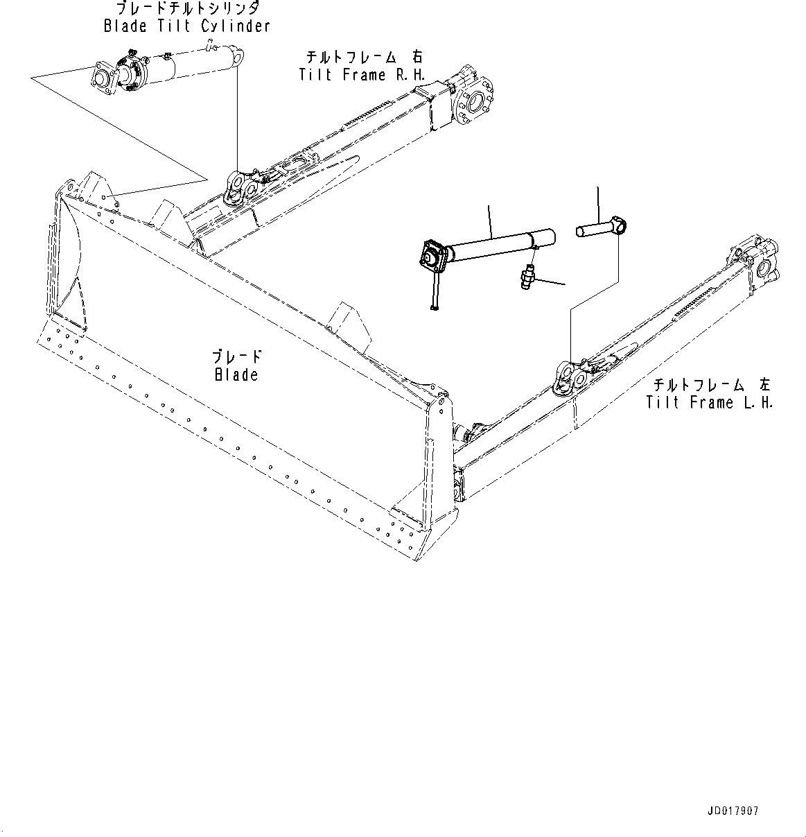Bulldozers Komatsu / D85PX-15E0 S/N 11609-UP (ecot3)(0000341c) / Dozer Blade Tilt Cylinder, Brace (#11609-)(T005002 : T2150-003002)