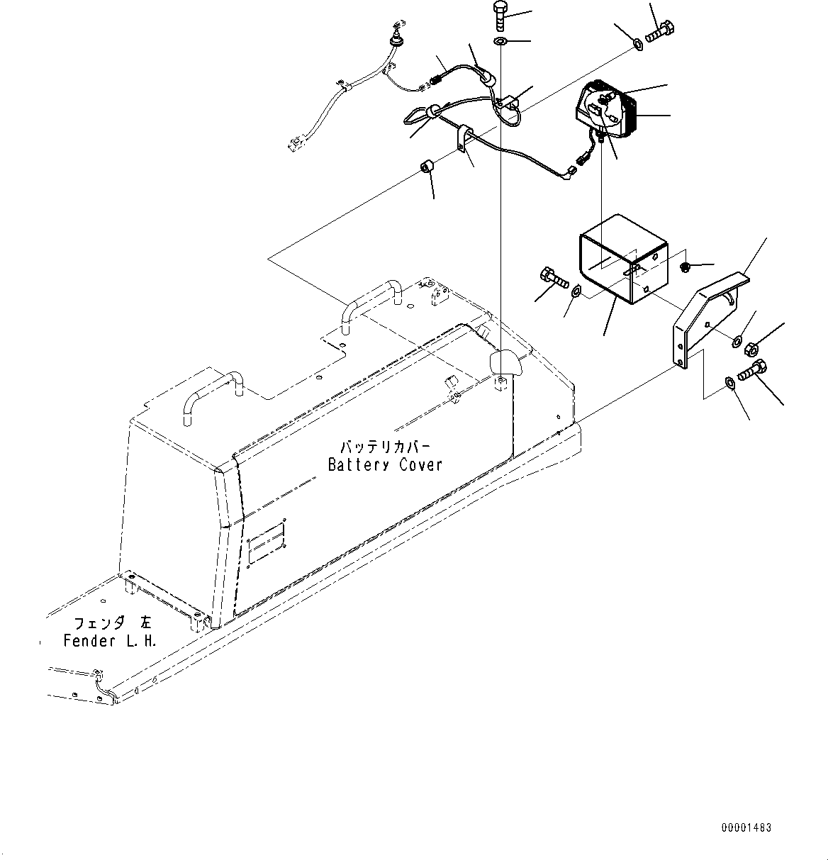 Bulldozers Komatsu / D85PX-15E0 S/N 11609-UP (ecot3)(0000341c) / Ripper Point Lamp (#11609-)(T007001 : T2470-001001)