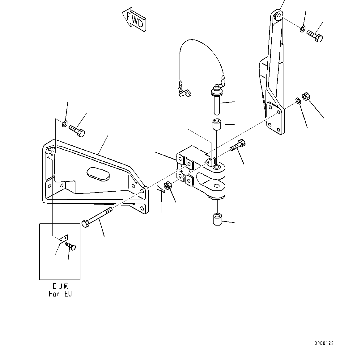 Bulldozers Komatsu / D85PX-15E0 S/N 11609-UP (ecot3)(0000341c) / Drawbar (#11609-)(T009001 : T2810-003001)
