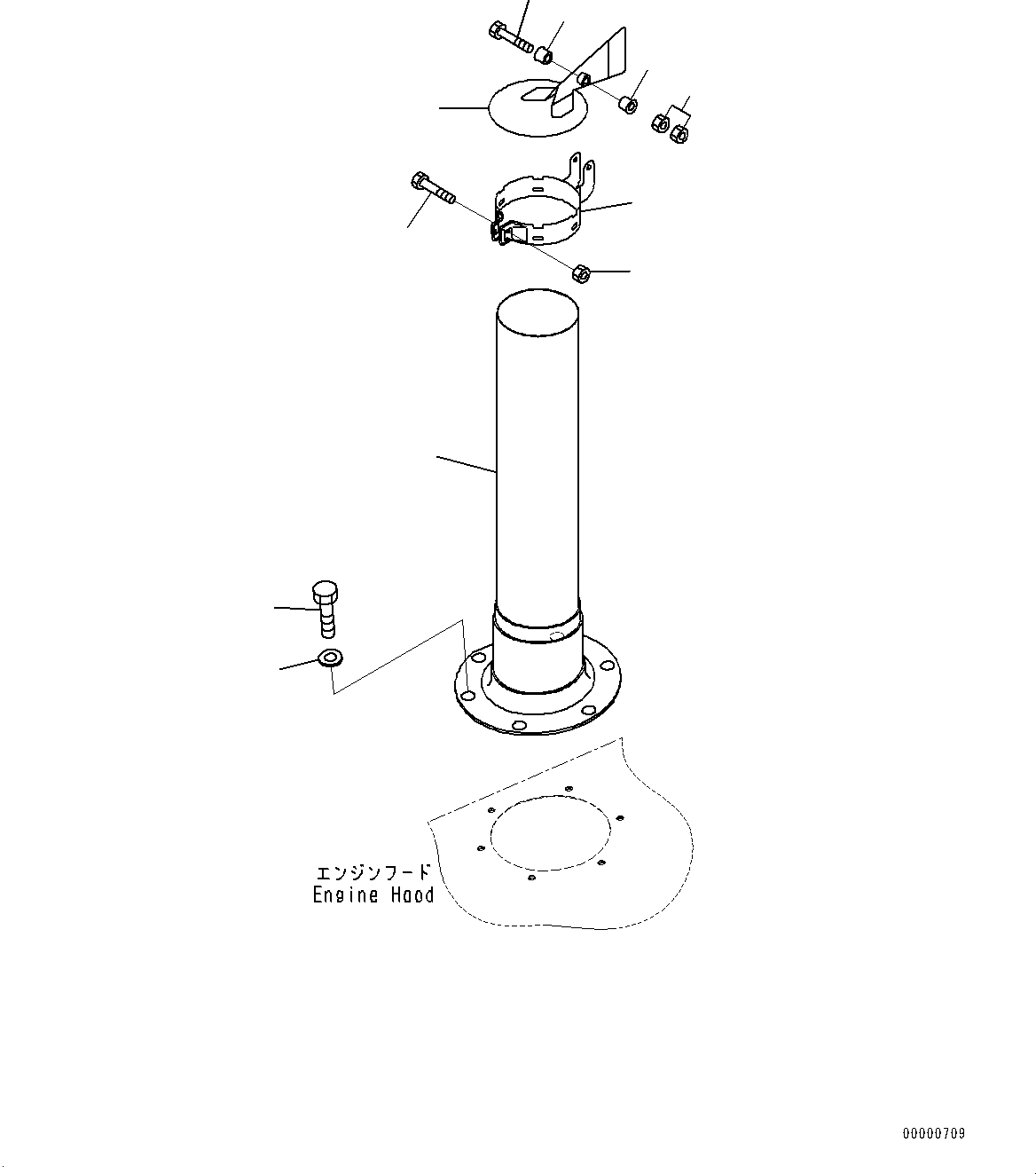 Bulldozers Komatsu / D85EX-15E0 S/N 11609-UP (ecot3)(0000343c) / Exhaust Pipe (#11609-)(B002001 : B0300-001001)
