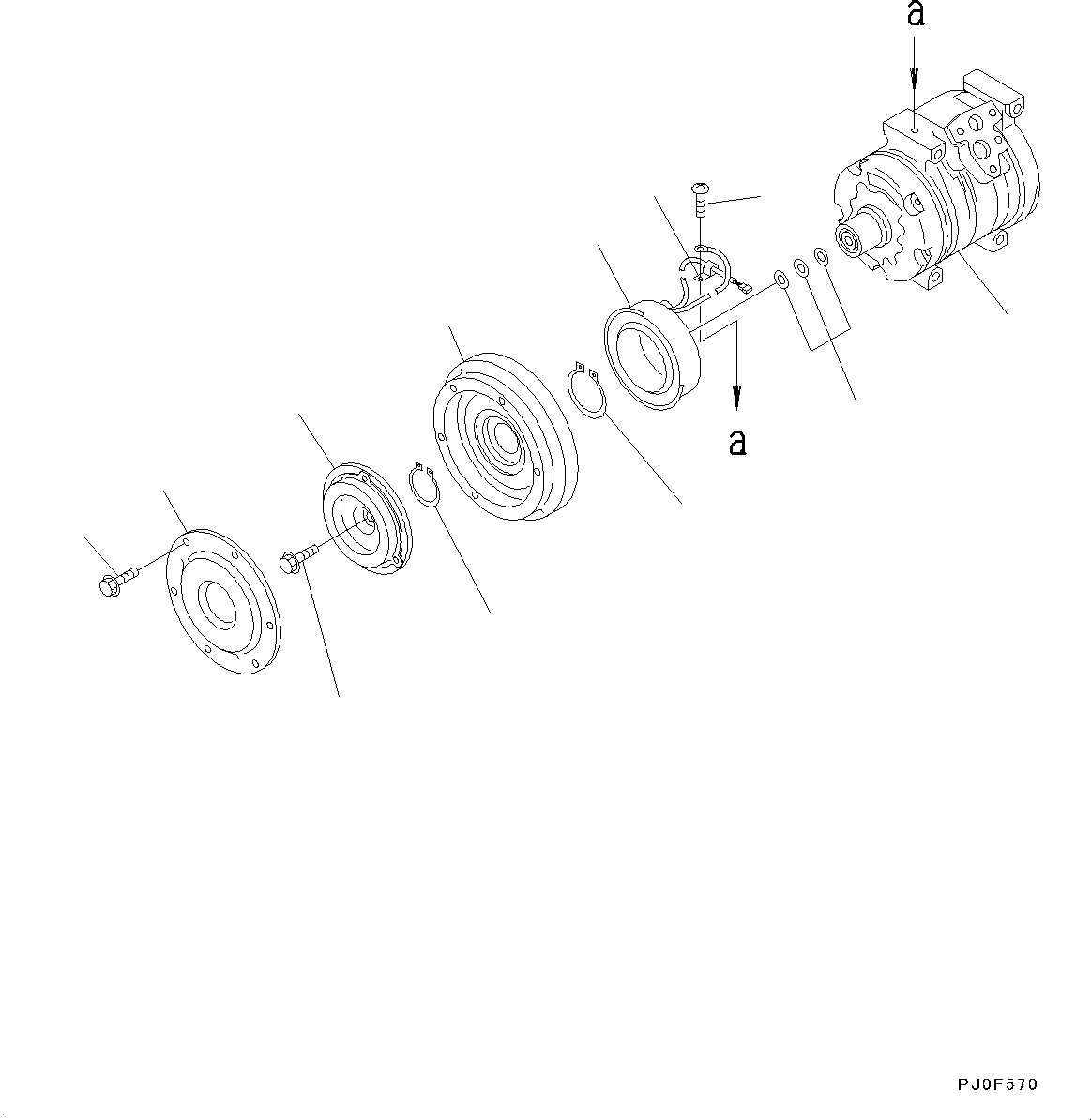 Bulldozers Komatsu / D85EX-15E0 S/N 11609-UP (ecot3)(0000343c) / Air Compressor, Inner Parts (#11609-)(B006001 : B0710-004001)