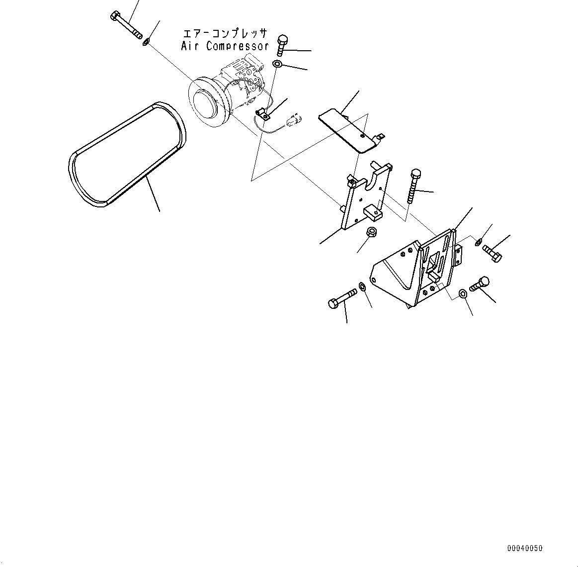 Bulldozers Komatsu / D85EX-15E0 S/N 11609-UP (ecot3)(0000343c) / Air Compressor, Bracket (#11609-)(B006002 : B0710-004002)