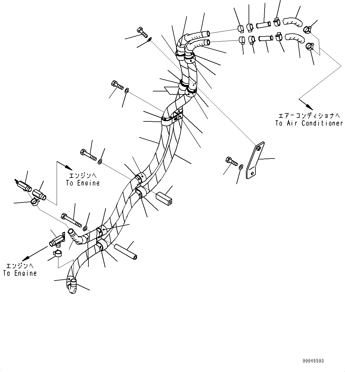 Bulldozers Komatsu / D85EX-15E0 S/N 11609-UP (ecot3)(0000343c) / Heater Piping (#11609-)(B009001 : B0720-002001)