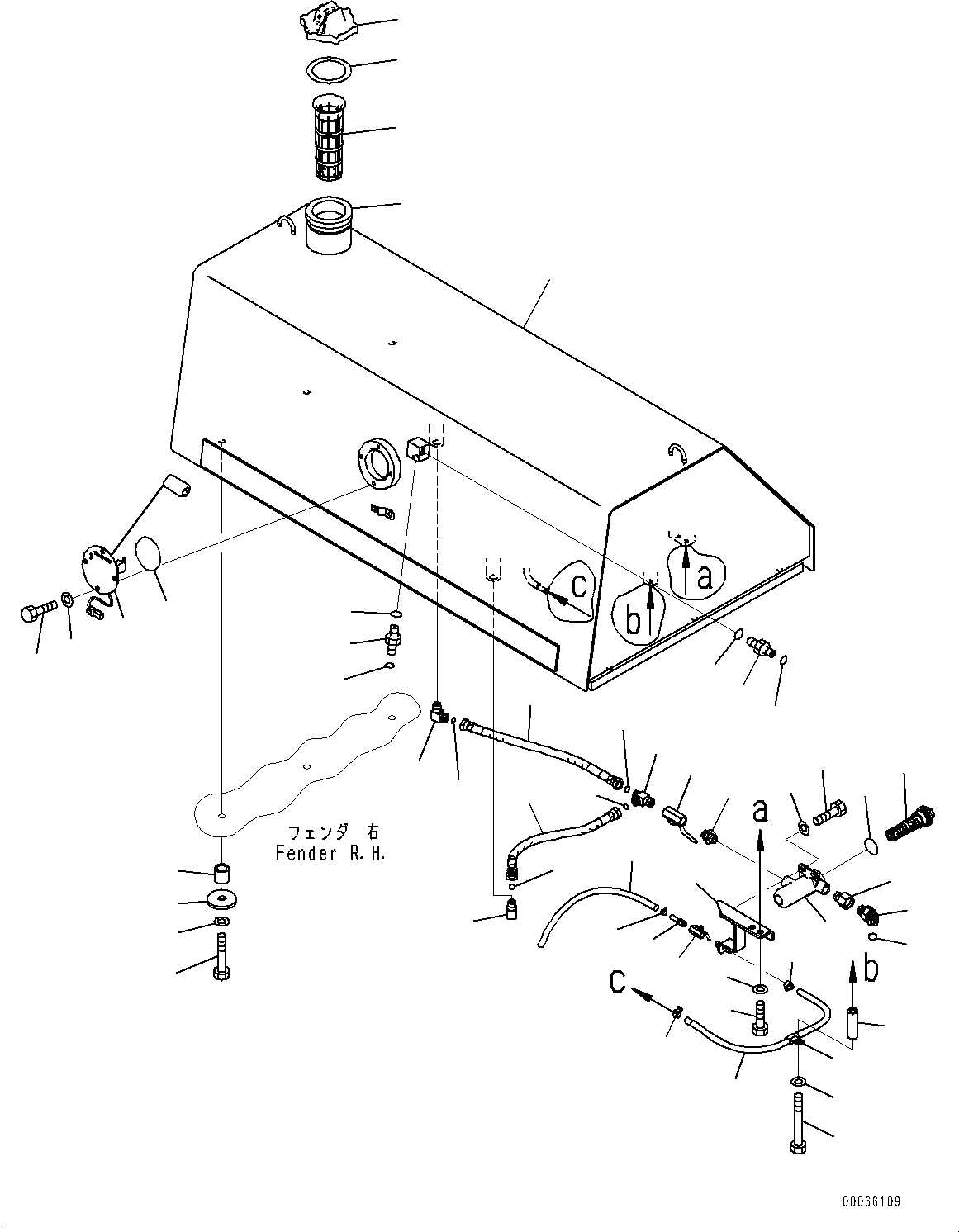 Bulldozers Komatsu / D85EX-15E0 S/N 11609-UP (ecot3)(0000343c) / Fuel Tank,  (#11609-11626)(D002001 : D0100-007001)