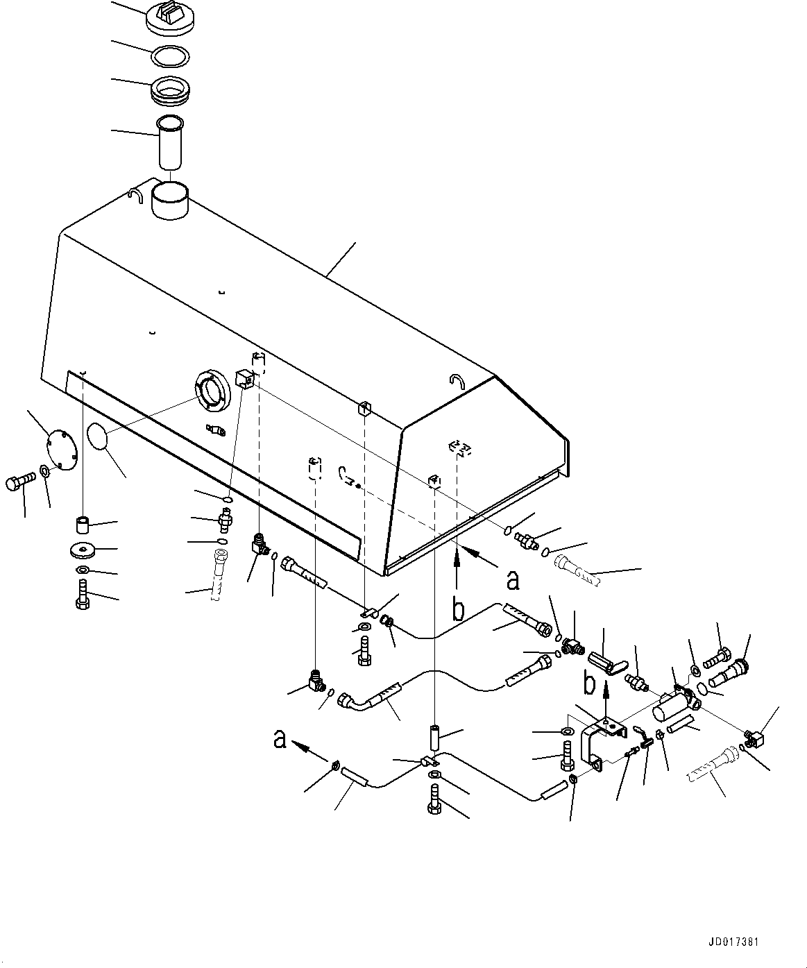 Bulldozers Komatsu / D85EX-15E0 S/N 11609-UP (ecot3)(0000343c) / Fuel Tank,  (#11609-11626)(D003001 : D0100-010001)